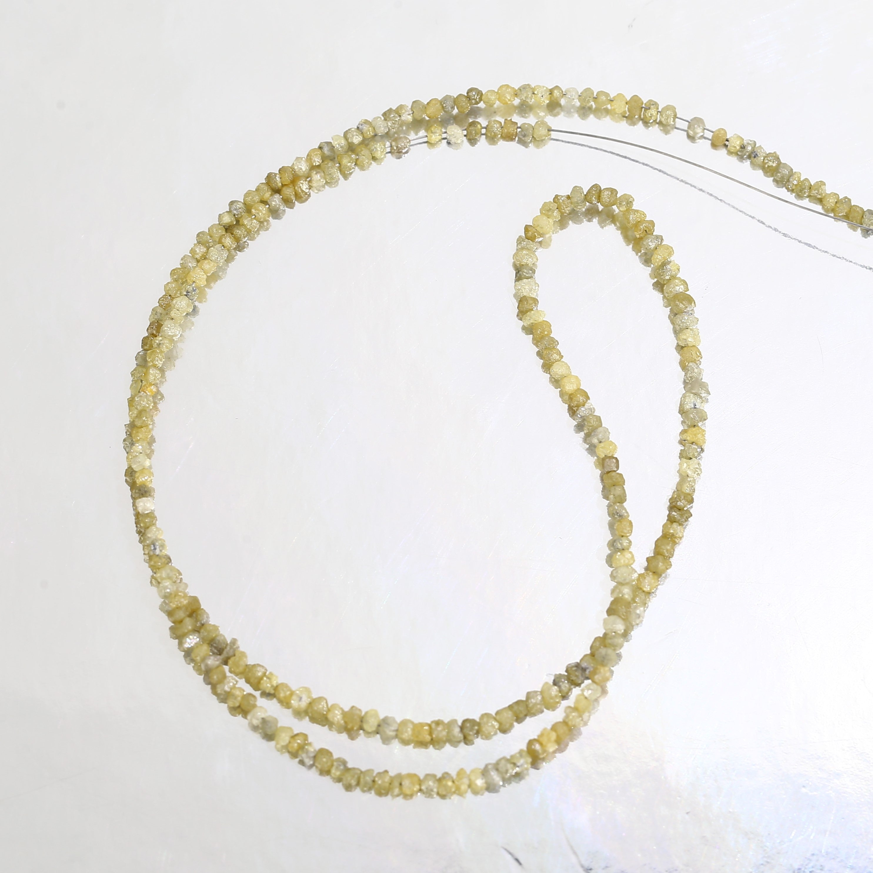 15 Carat Natural Beads Strand Uncut Yellow Loose Diamond for Jewelry Making