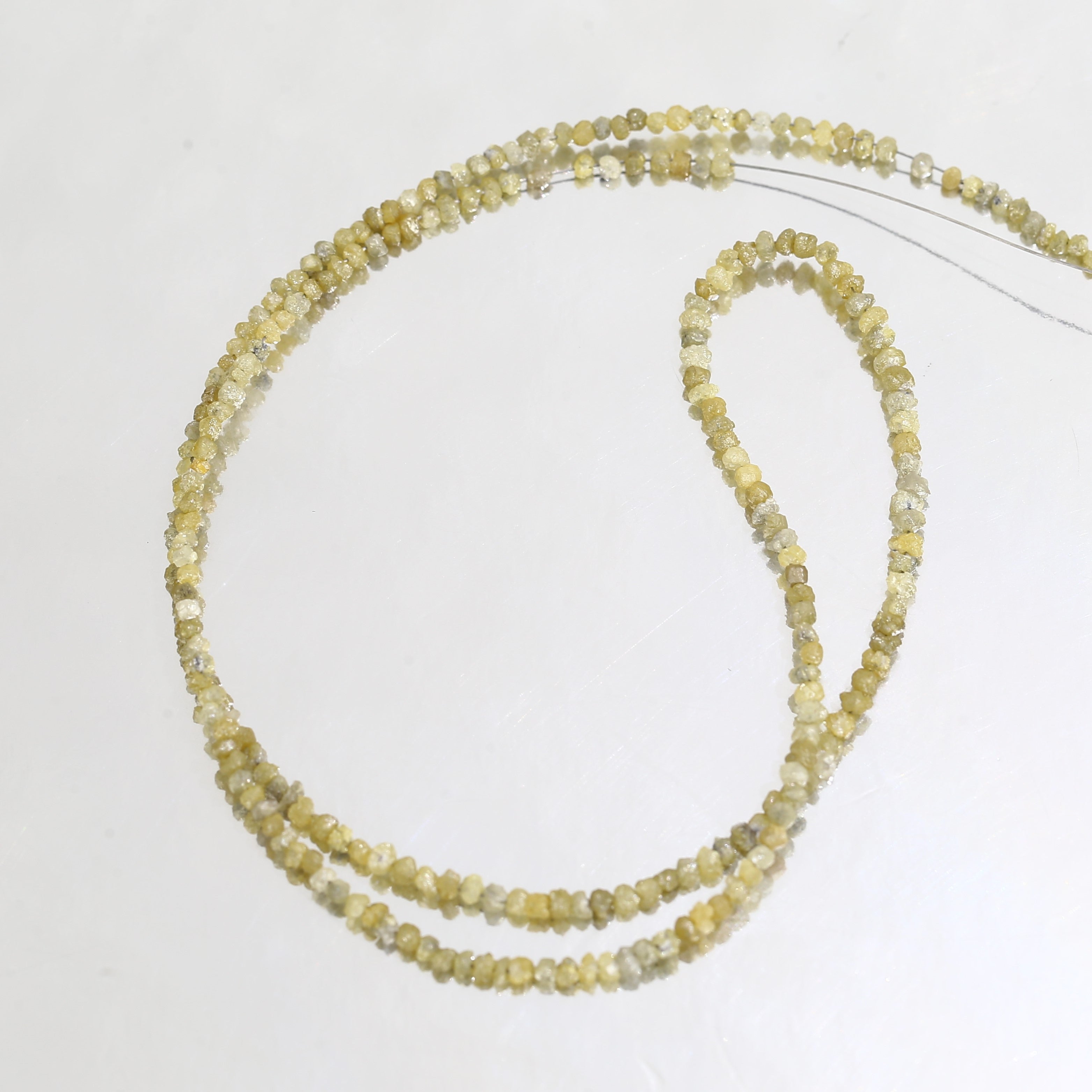 15 Carat Natural Beads Strand Uncut Yellow Loose Diamond for Jewelry Making