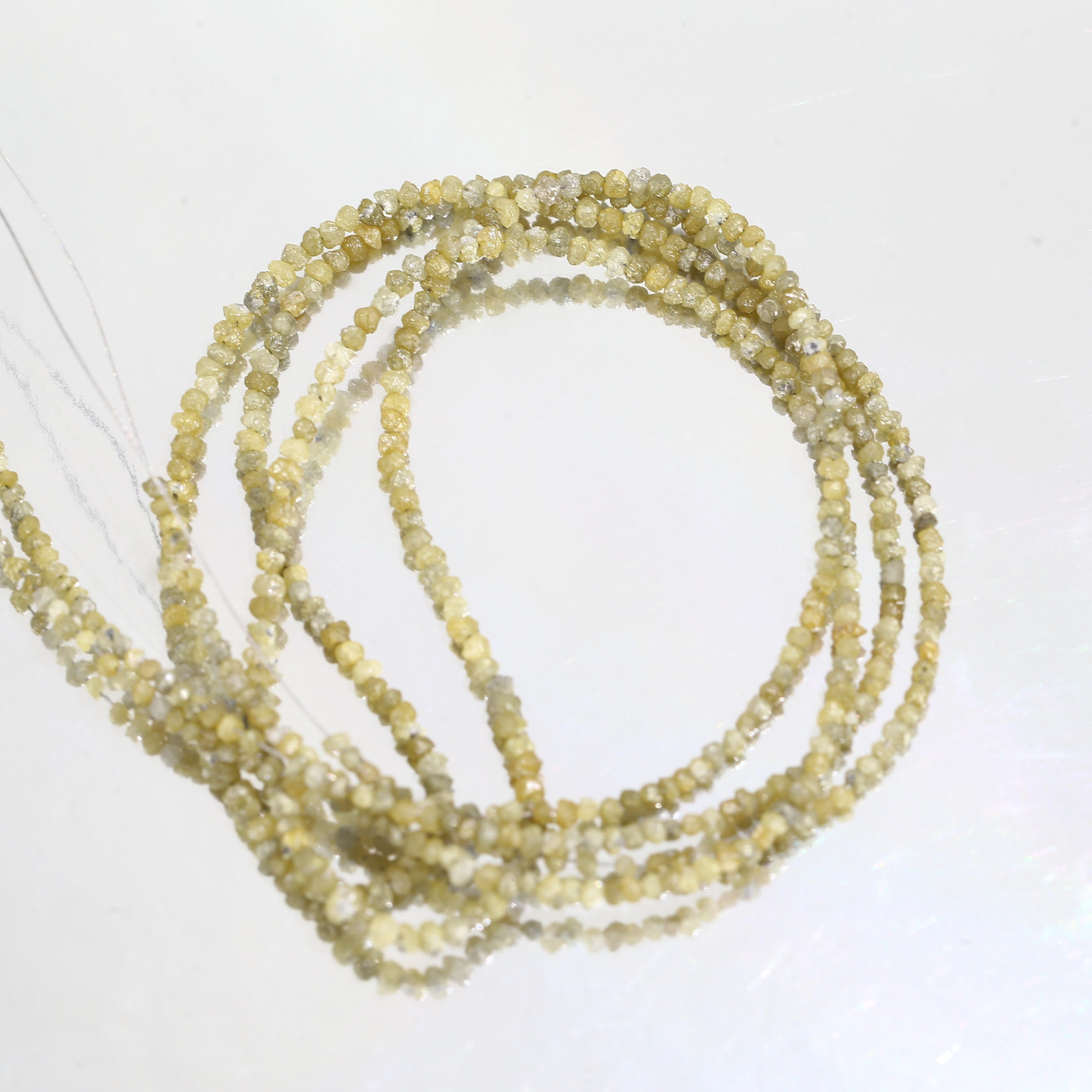 15 Carat Natural Beads Strand Uncut Yellow Loose Diamond for Jewelry Making