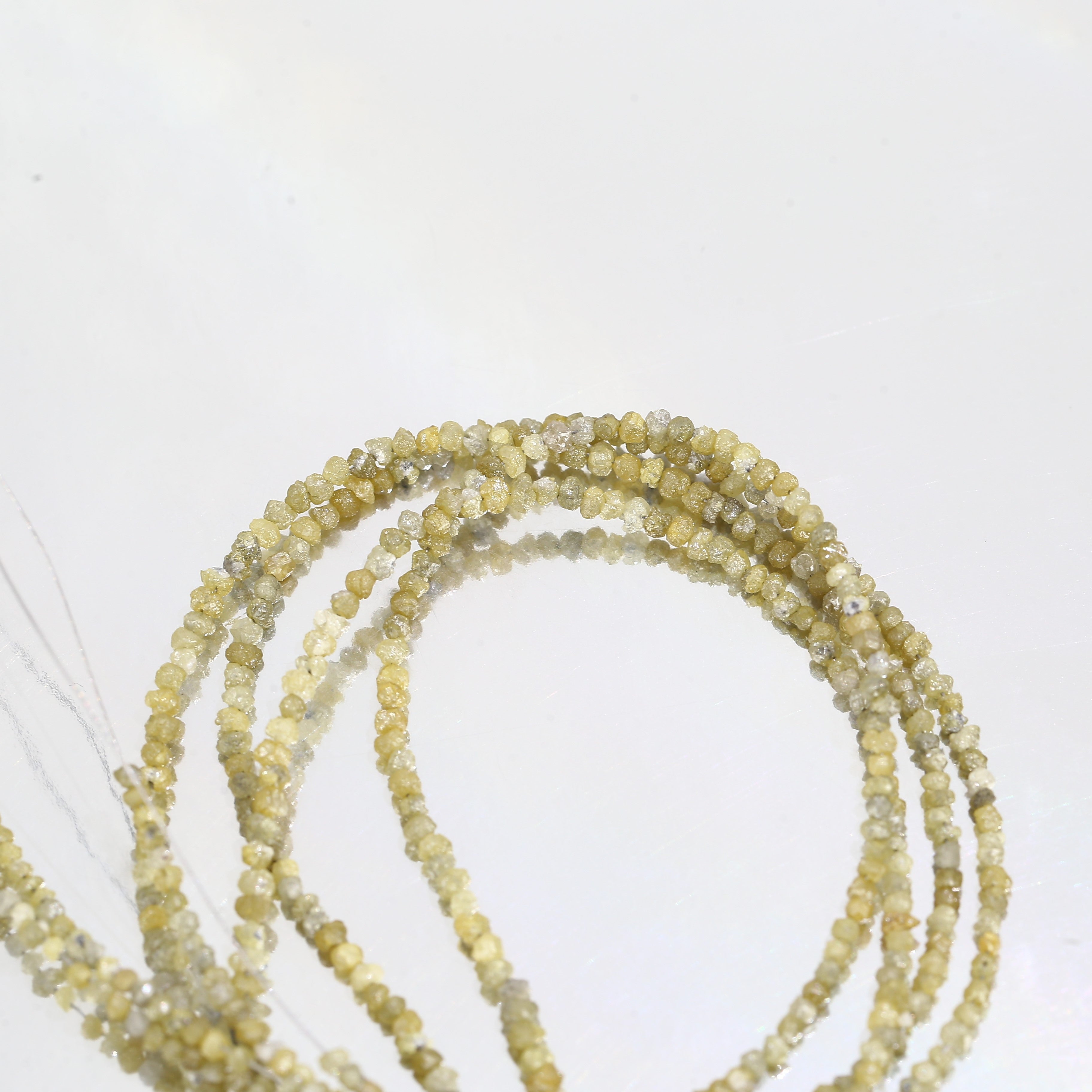 15 Carat Natural Beads Strand Uncut Yellow Loose Diamond for Jewelry Making