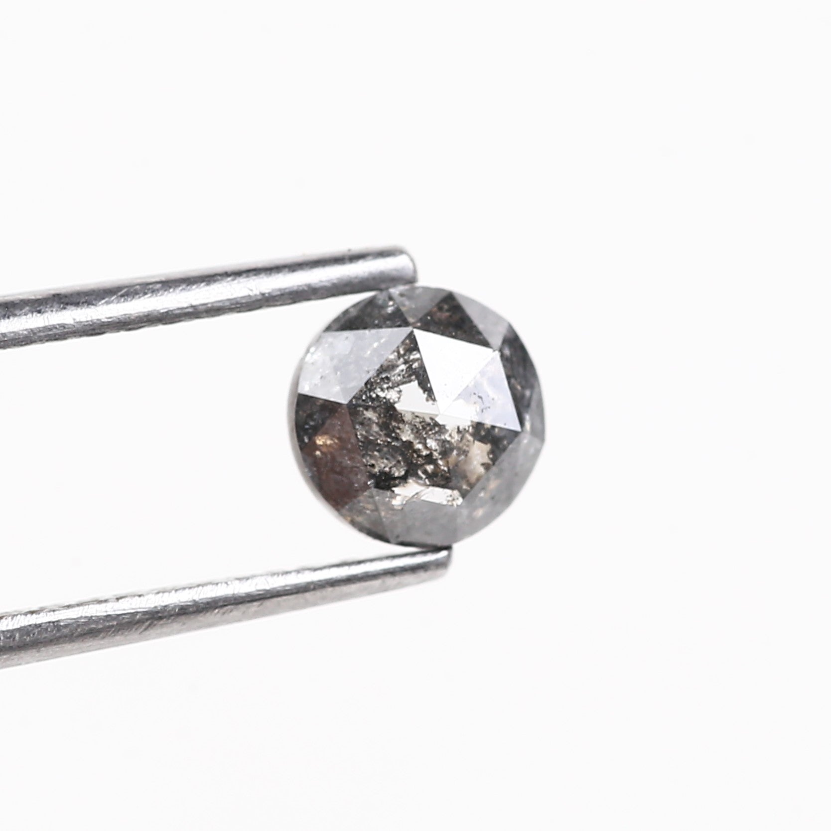 0.70 Carat Round Gray Rosecut Salt and Pepper Diamond 5.40 MM
