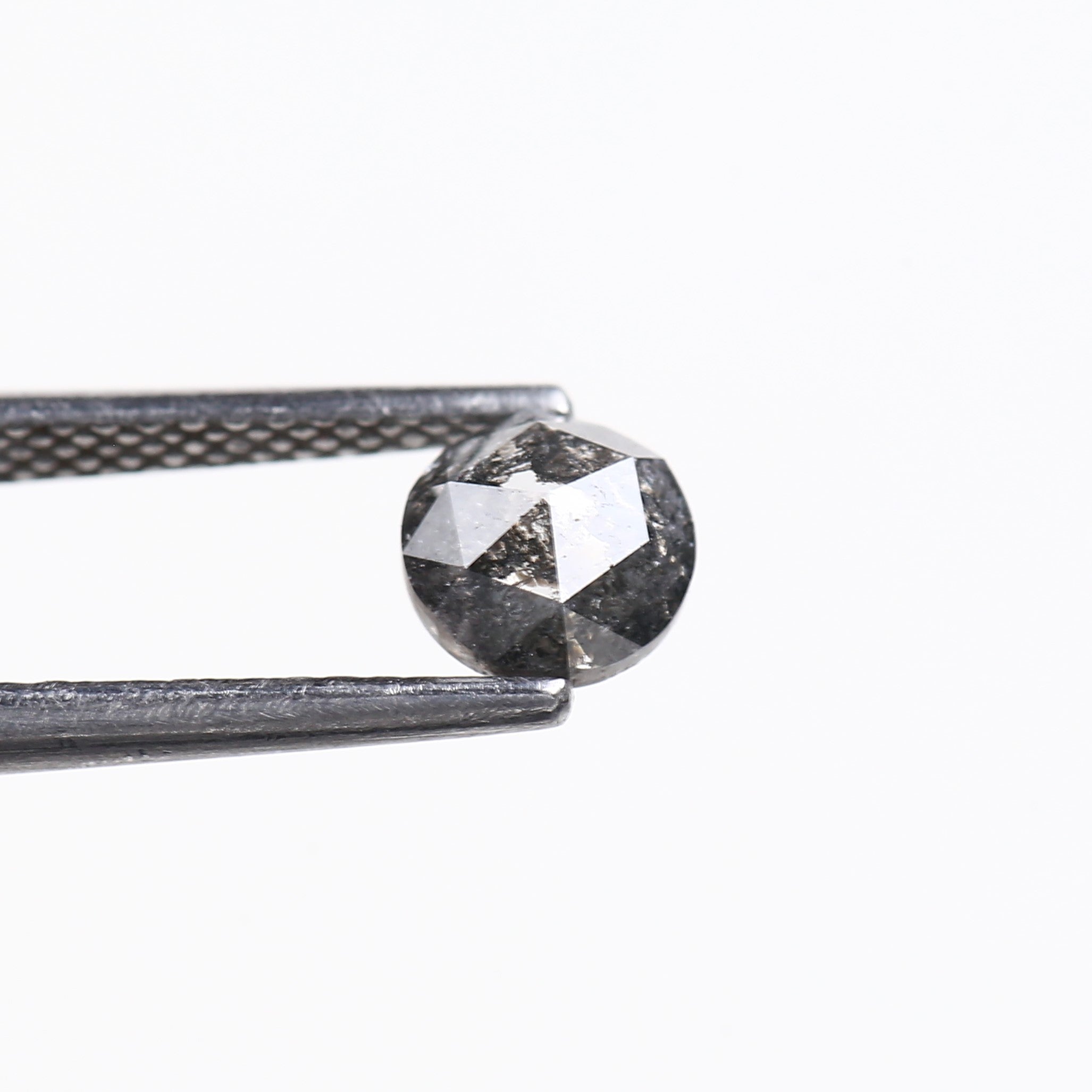 0.70 Carat Round Gray Rosecut Salt and Pepper Diamond 5.40 MM