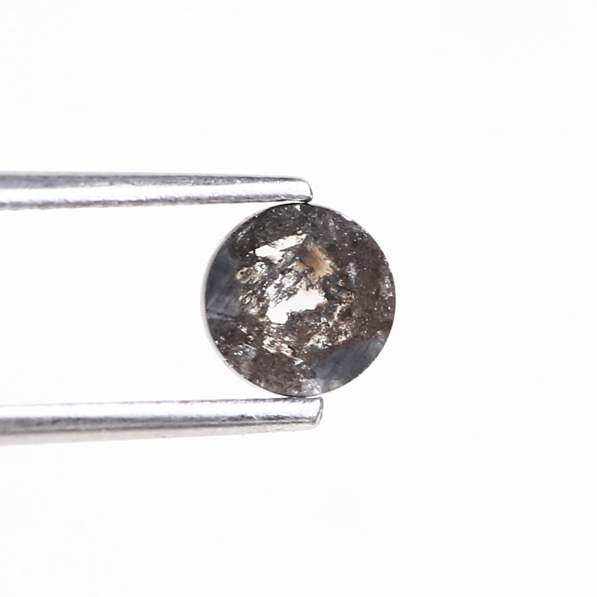 0.70 Carat Round Gray Rosecut Salt and Pepper Diamond 5.40 MM