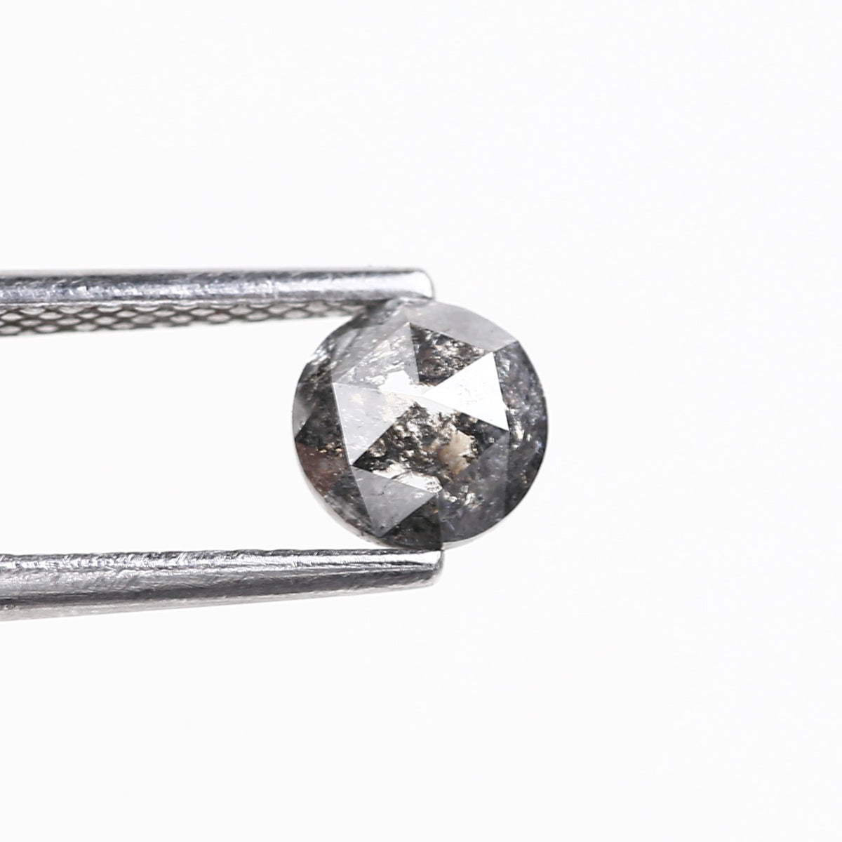0.70 Carat Round Gray Rosecut Salt and Pepper Diamond 5.40 MM