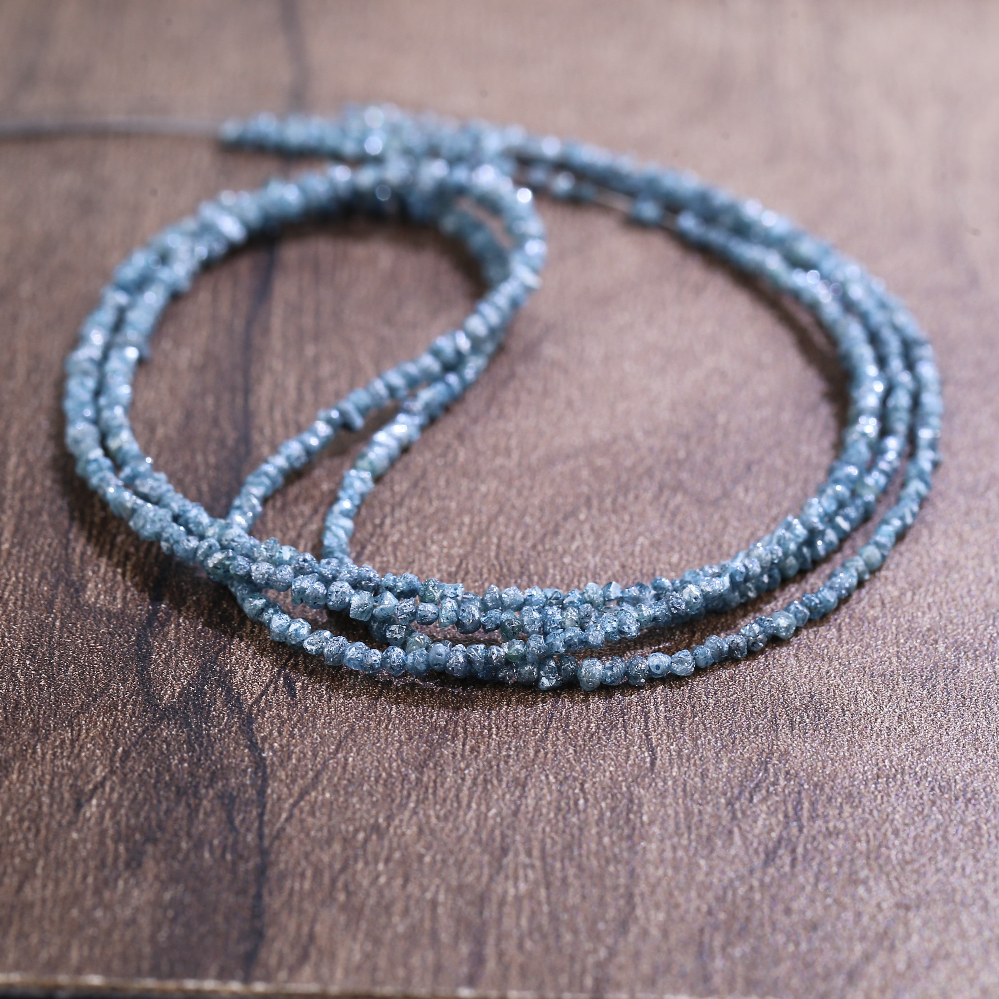 15 Carat Natural Rough Uncut Diamonds Blue Beads 1.30-2 MM