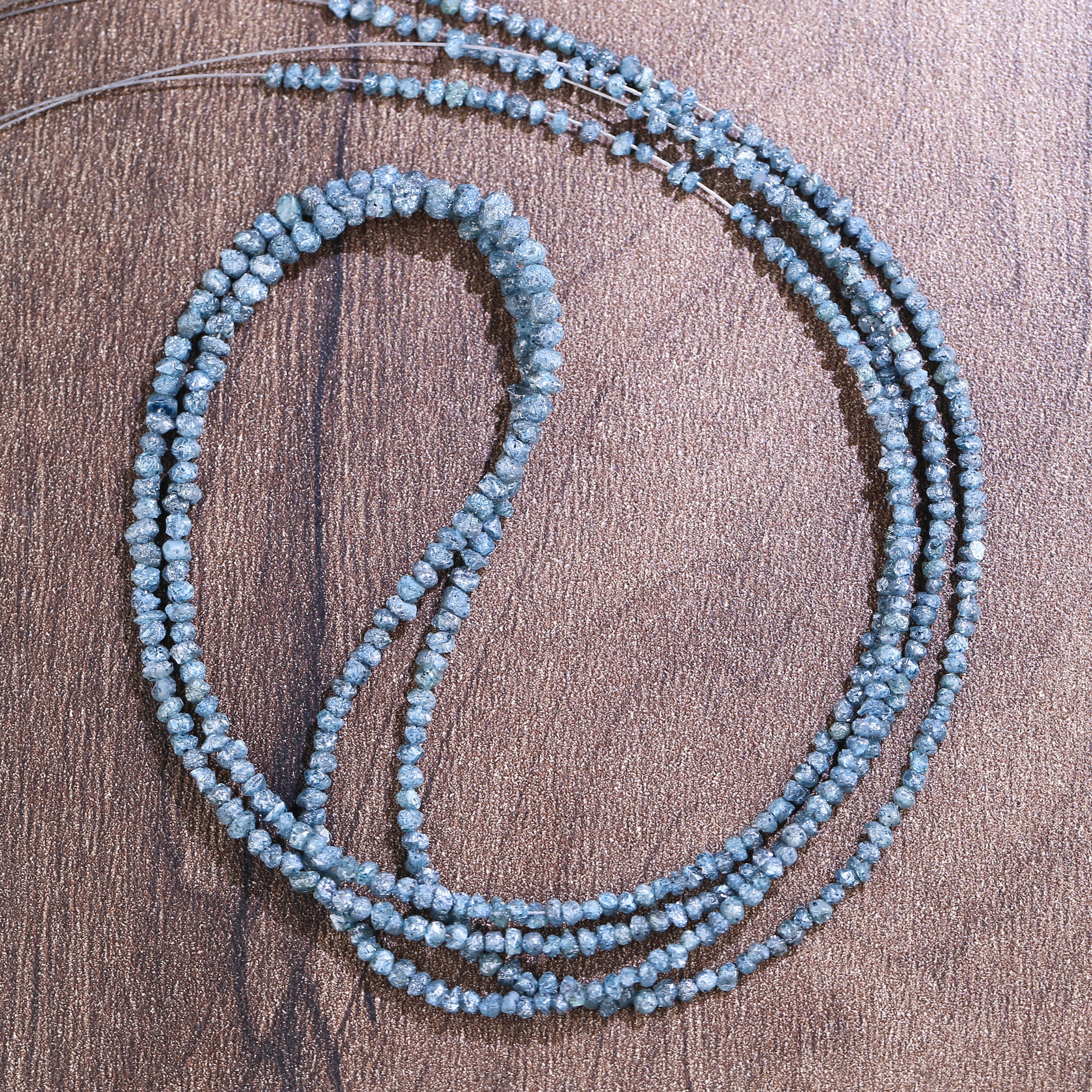 15 Carat Natural Rough Uncut Diamonds Blue Beads 1.30-2 MM