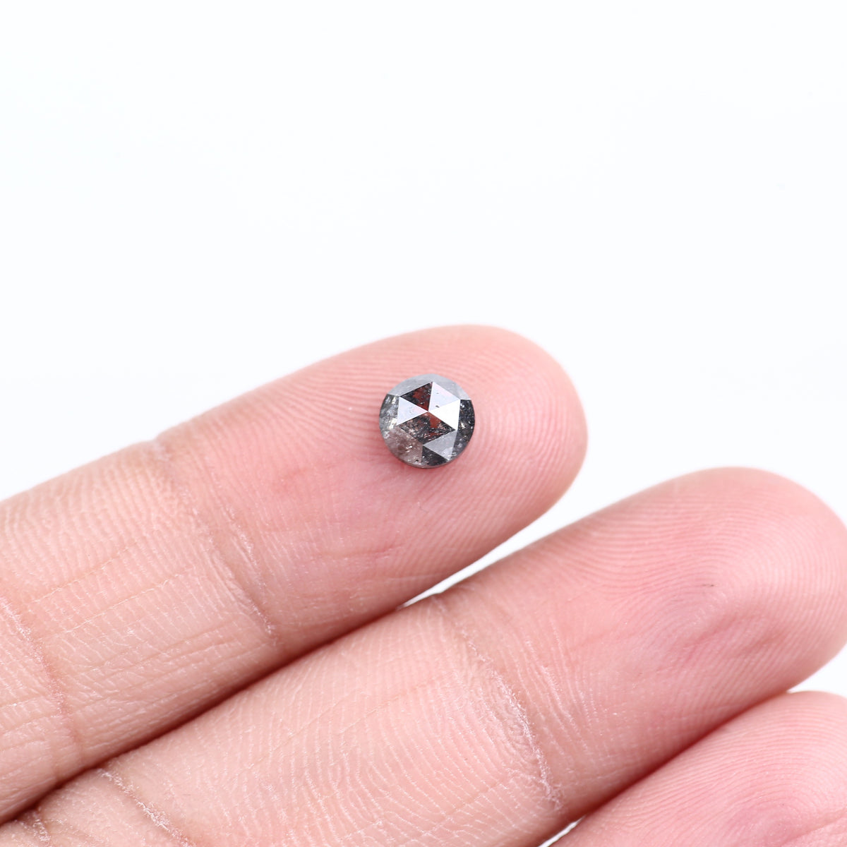 0.70 Carat Round Gray Rosecut Salt and Pepper Diamond 5.40 MM