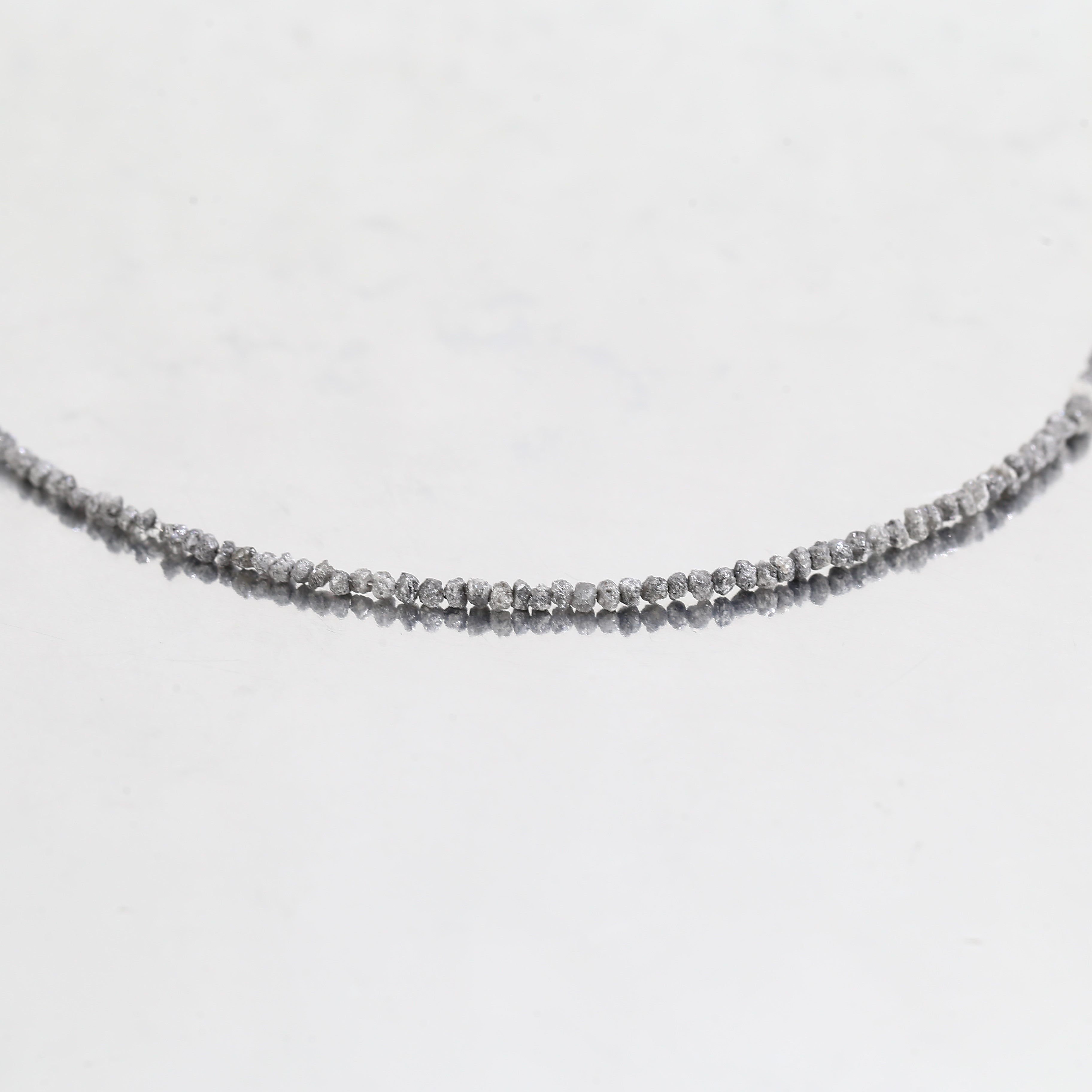 20.00 Carat Natural Gray Diamond Beads Rough Uncut Strand 1.30-2 MM