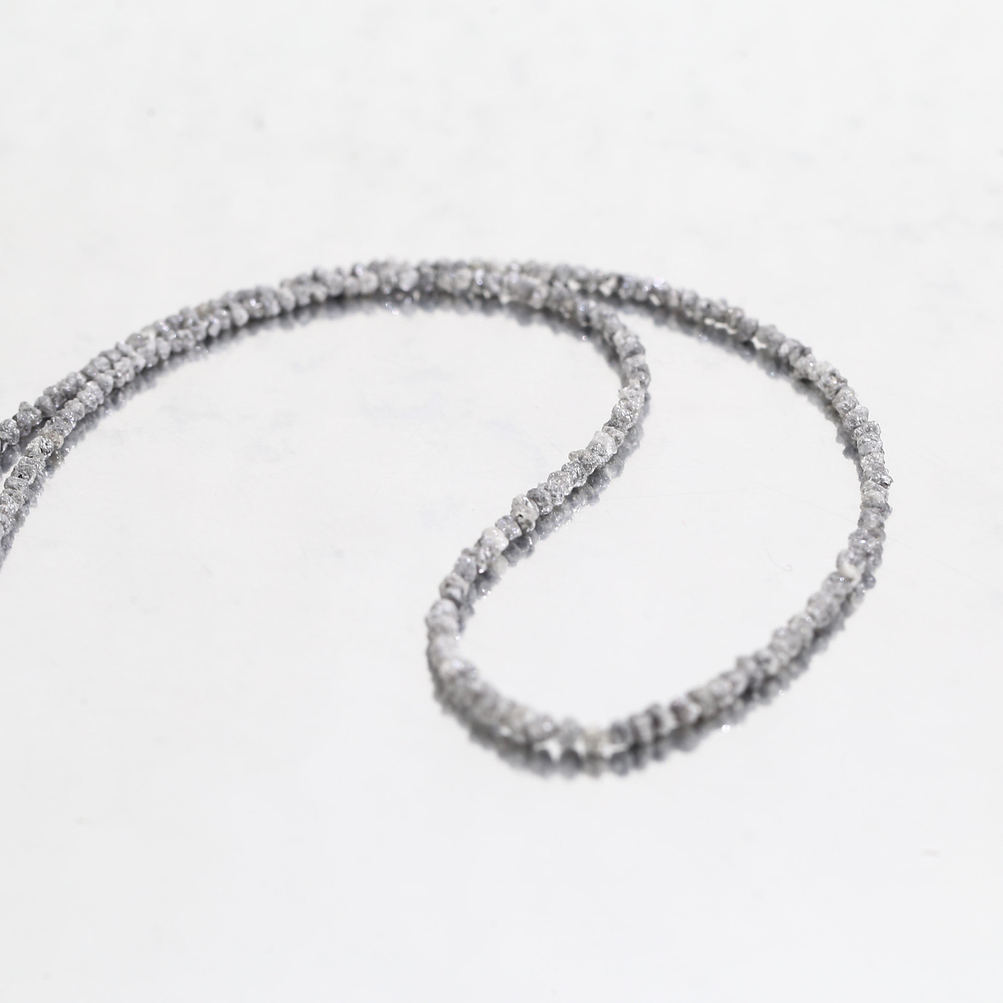 20.00 Carat Natural Gray Diamond Beads Rough Uncut Strand 1.30-2 MM