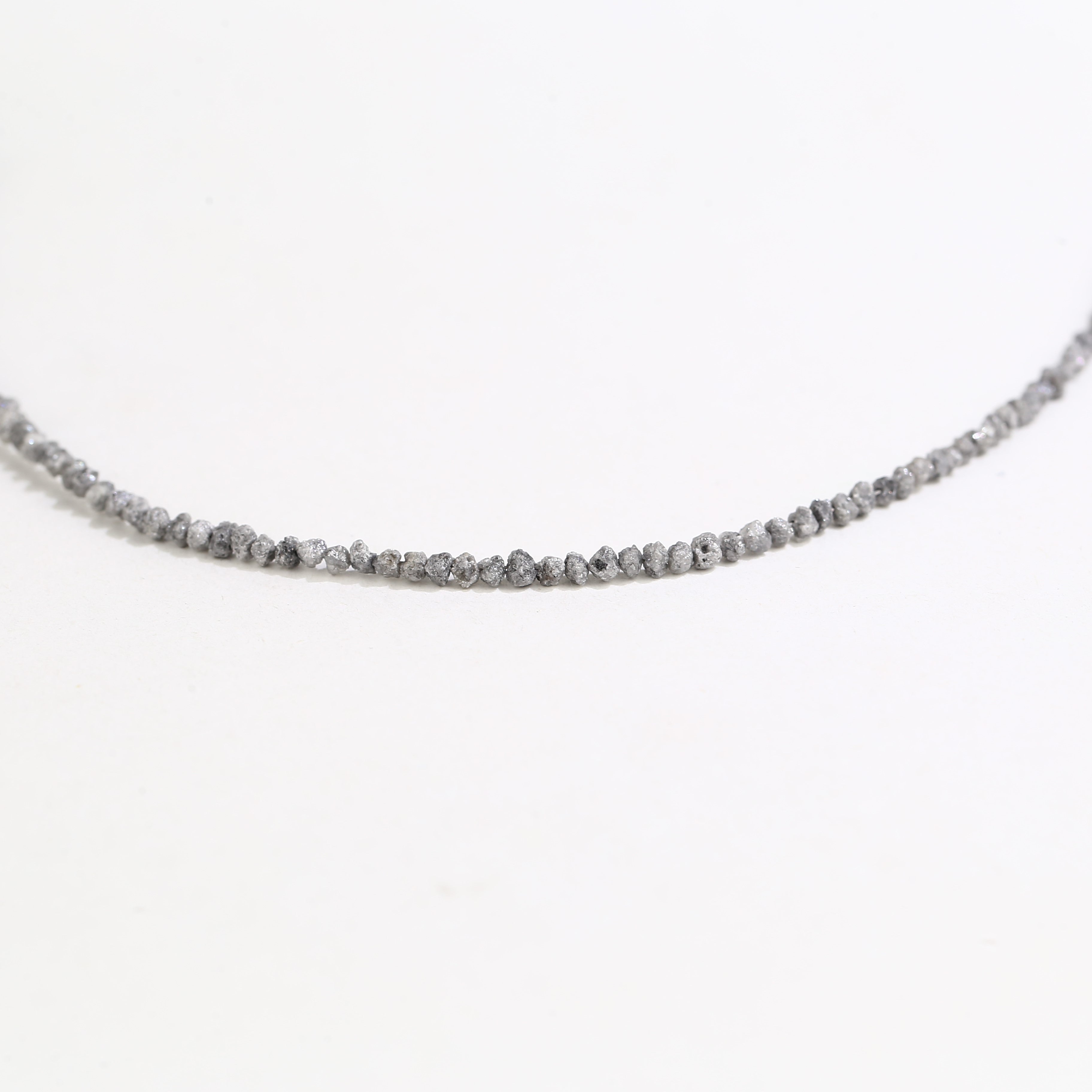 20.00 Carat Natural Gray Diamond Beads Rough Uncut Strand 1.30-2 MM