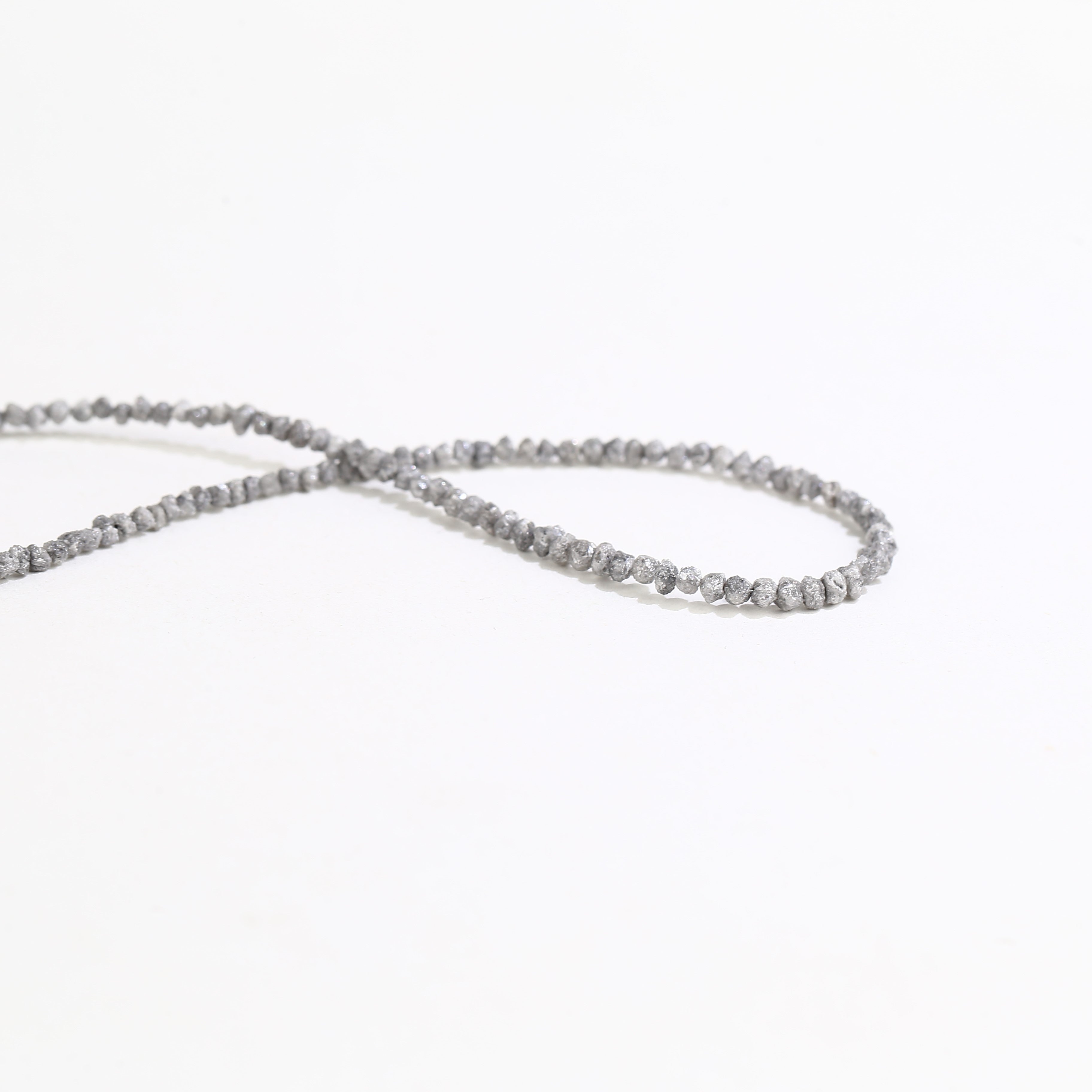 20.00 Carat Natural Gray Diamond Beads Rough Uncut Strand 1.30-2 MM