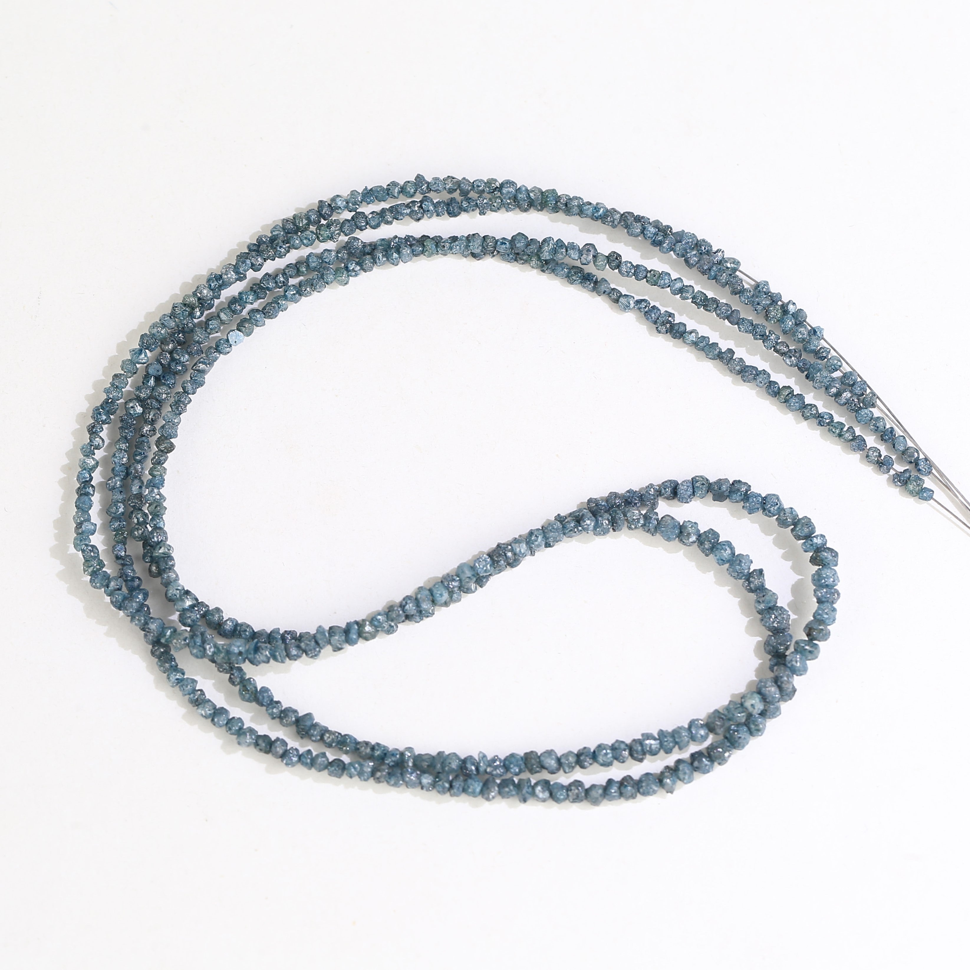 15 inch Natural Blue Rough Diamond Beads 1.30-2 MM