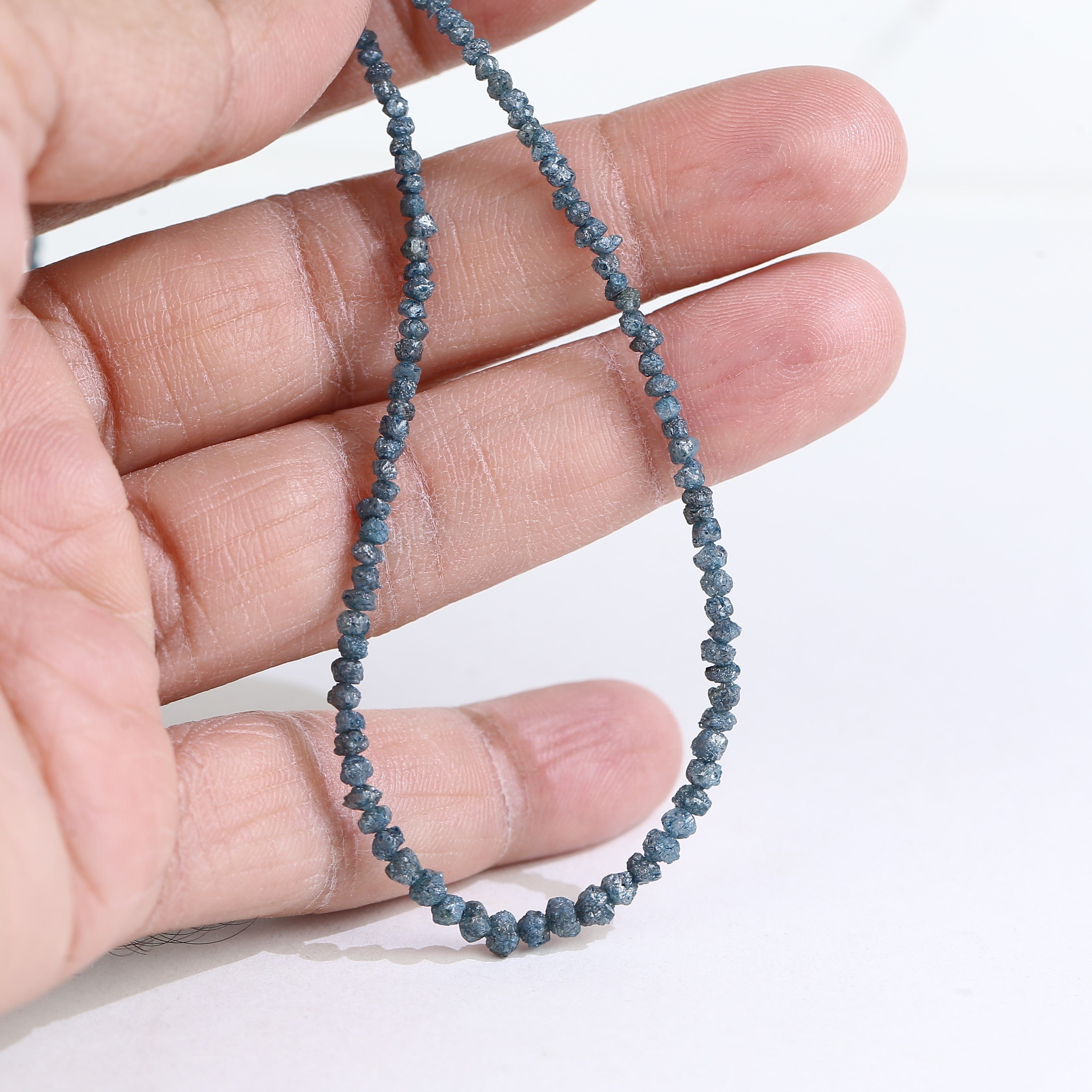 15 inch Natural Blue Rough Diamond Beads 1.30-2 MM