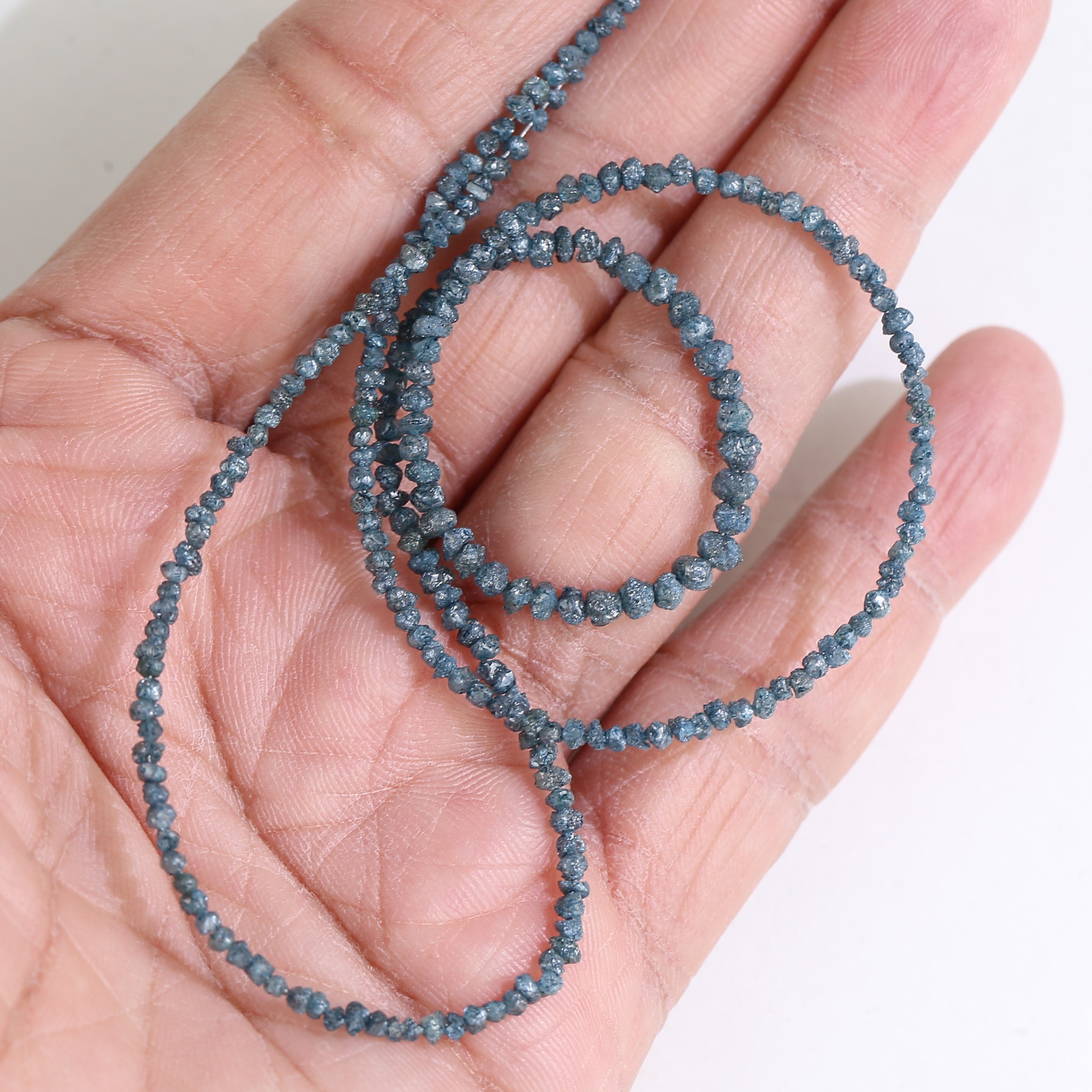 15 inch Natural Blue Rough Diamond Beads 1.30-2 MM