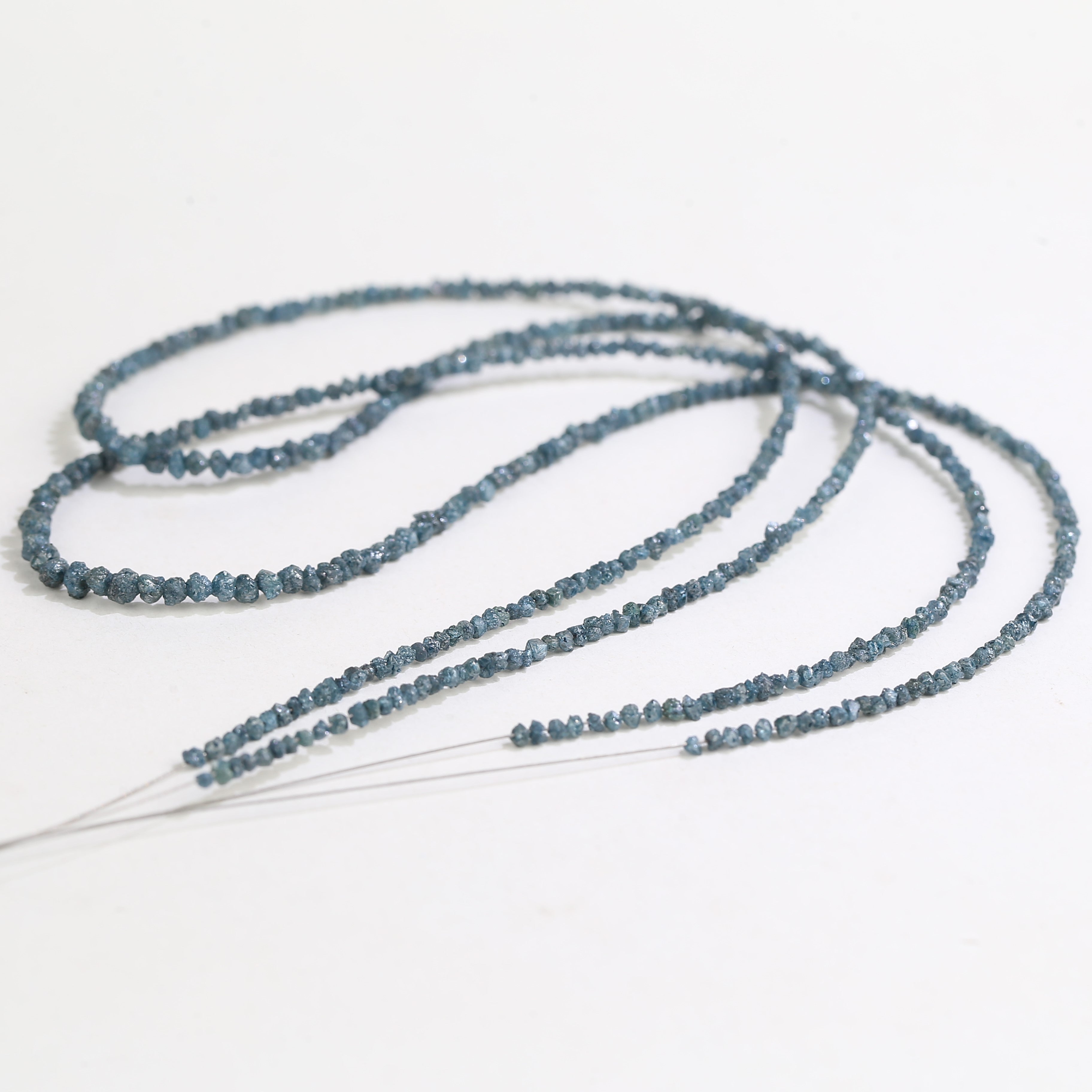 15 inch Natural Blue Rough Diamond Beads 1.30-2 MM