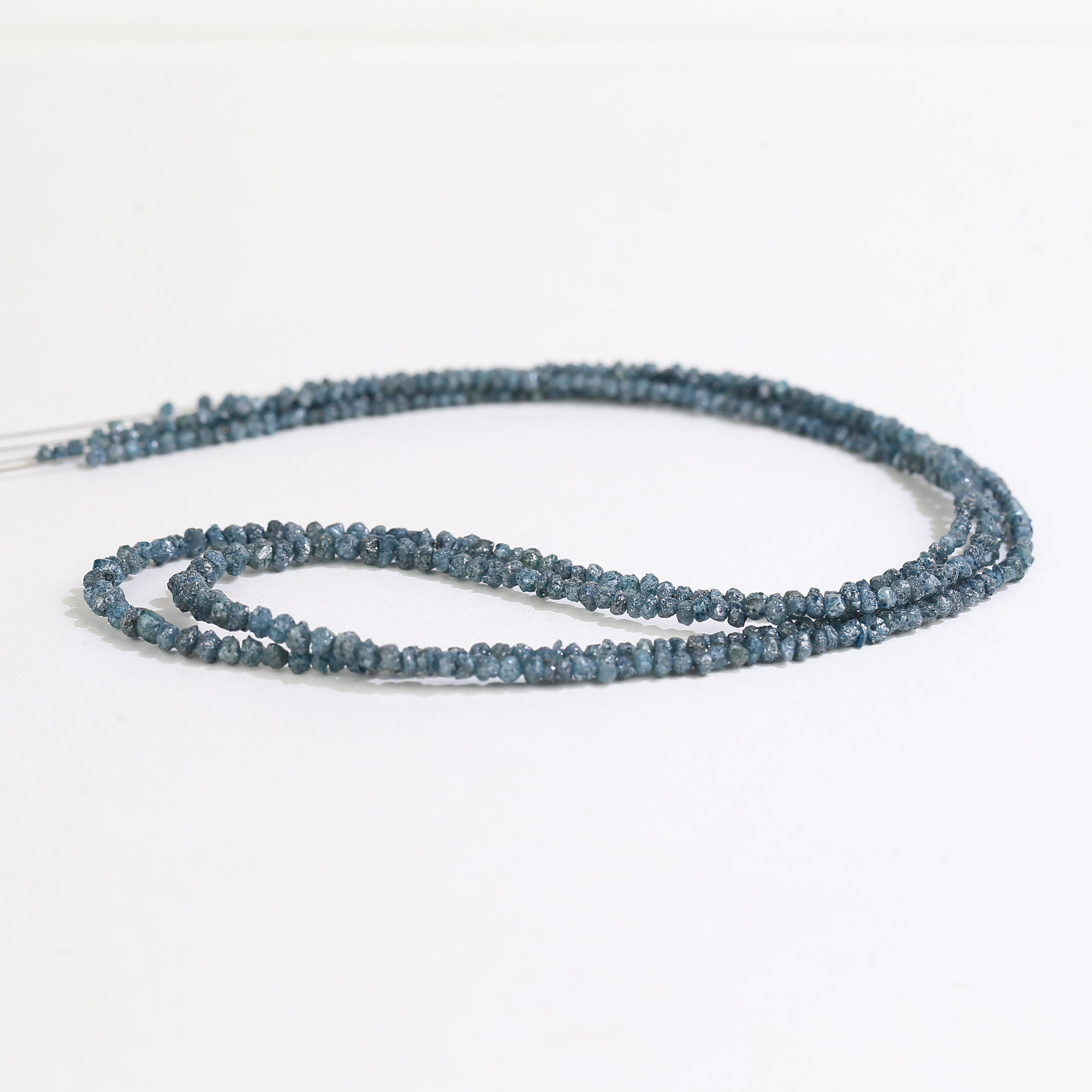 15 inch Natural Blue Rough Diamond Beads 1.30-2 MM