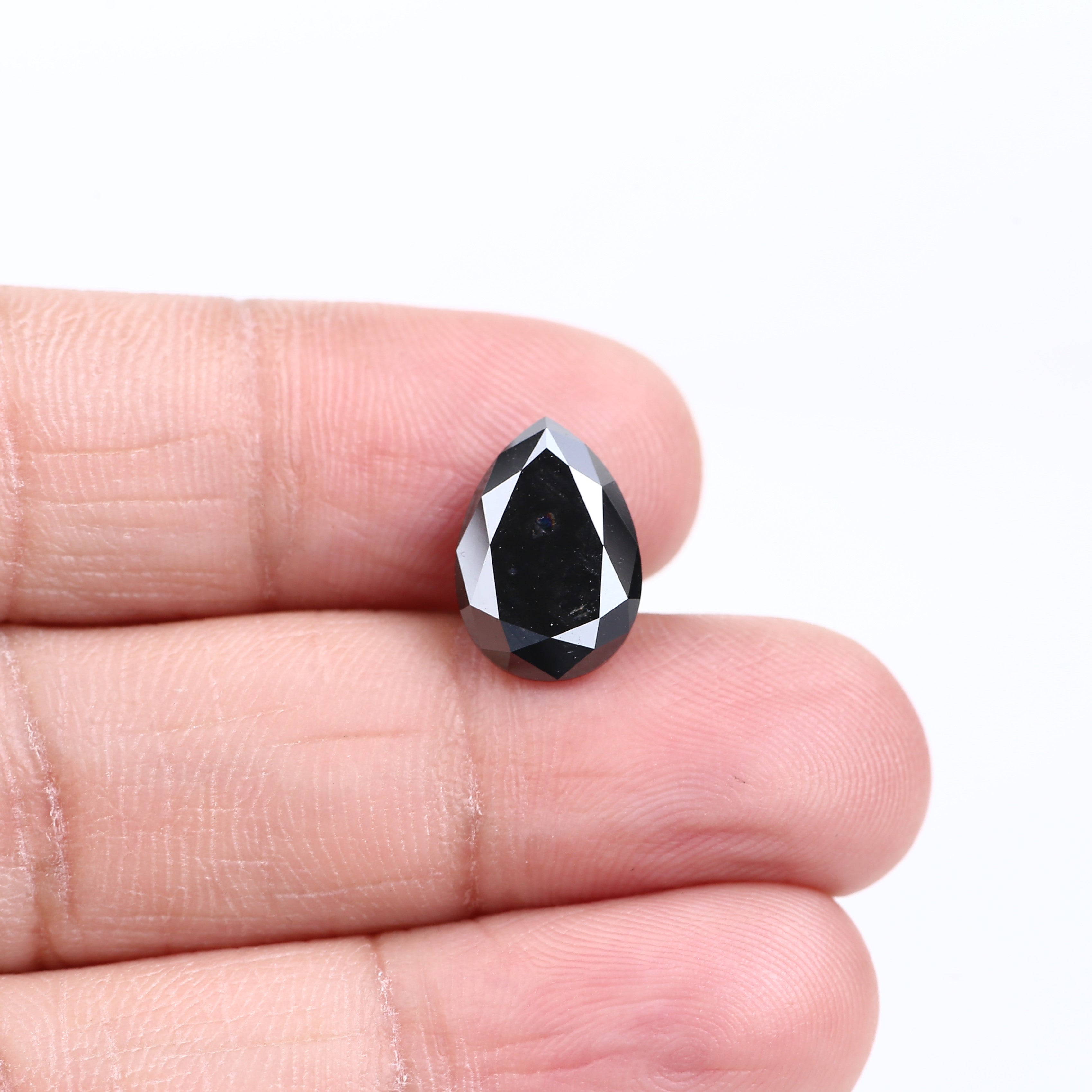 4 Carat Pear Black Diamond Loose Natural 12.70 Carat