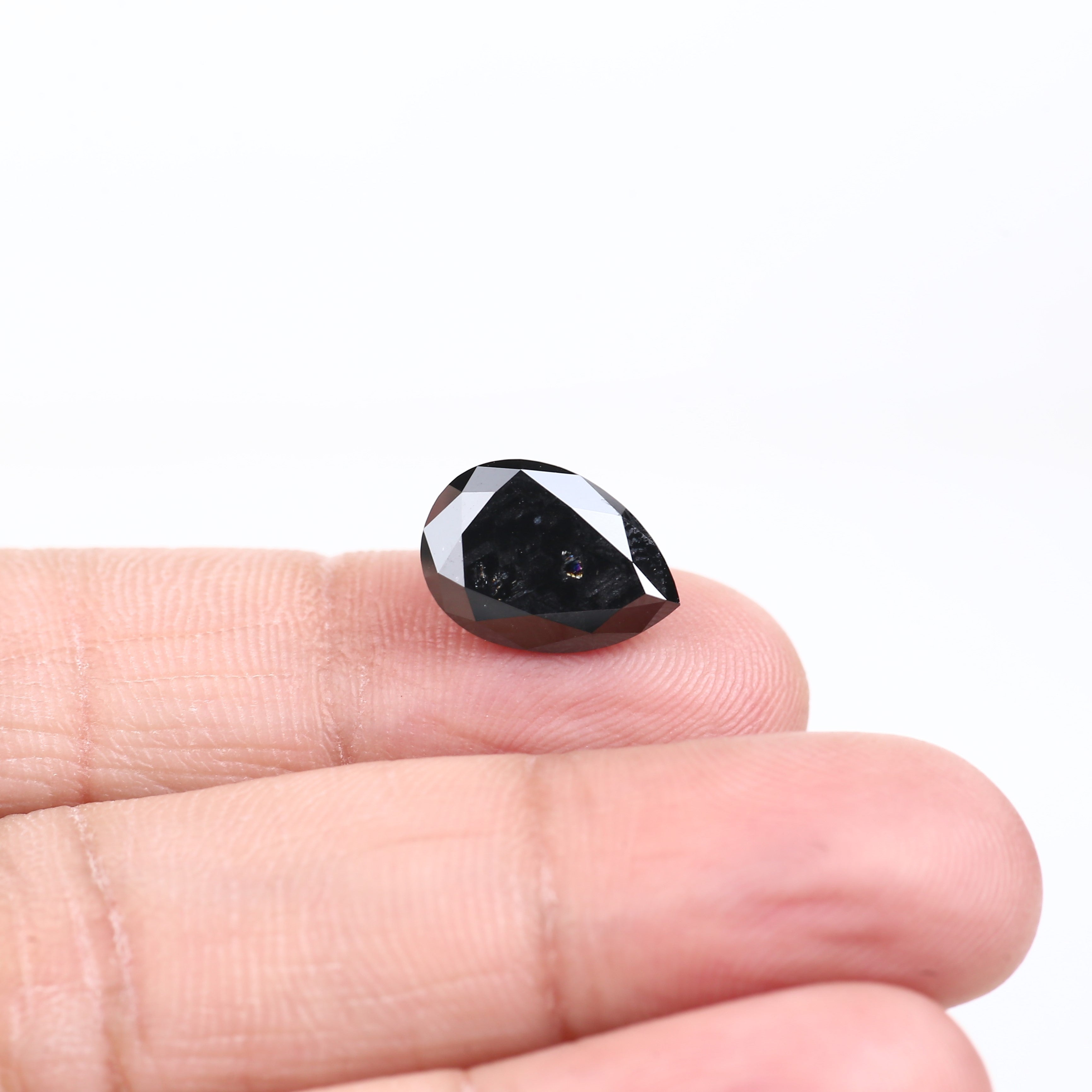 4 Carat Pear Black Diamond Loose Natural 12.70 Carat