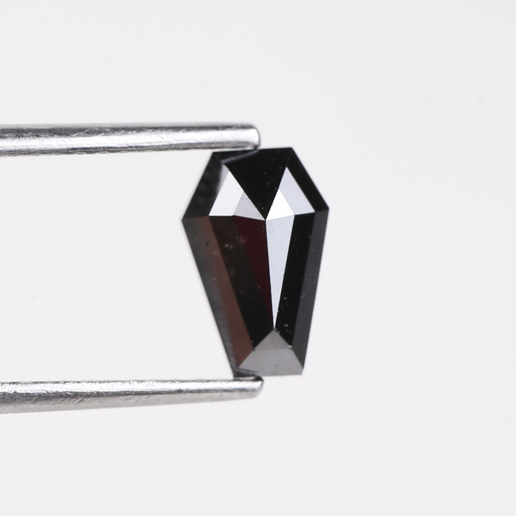 0.85 Carat Natural Coffin Cut Black Diamond 8 MM