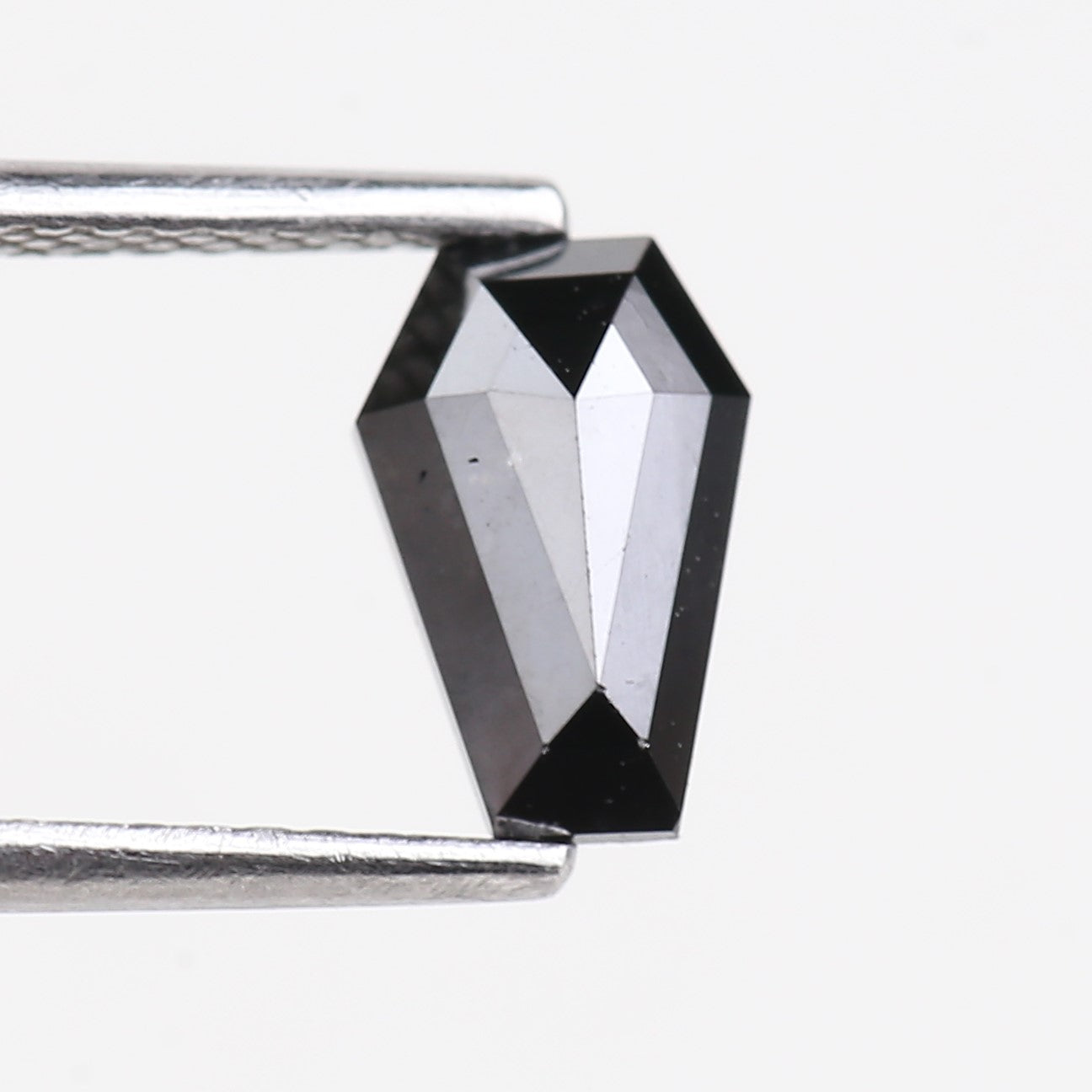 0.85 Carat Natural Coffin Cut Black Diamond 8 MM