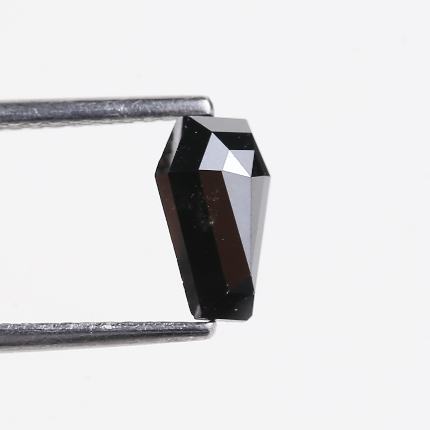 0.85 Carat Natural Coffin Cut Black Diamond 8 MM