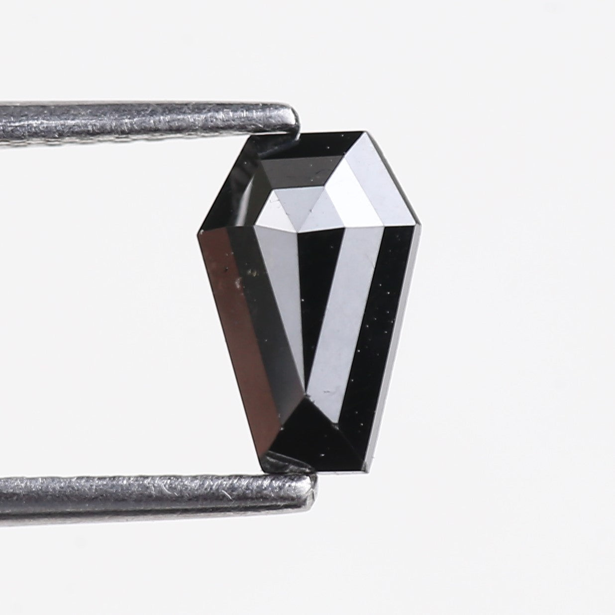 0.85 Carat Natural Coffin Cut Black Diamond 8 MM