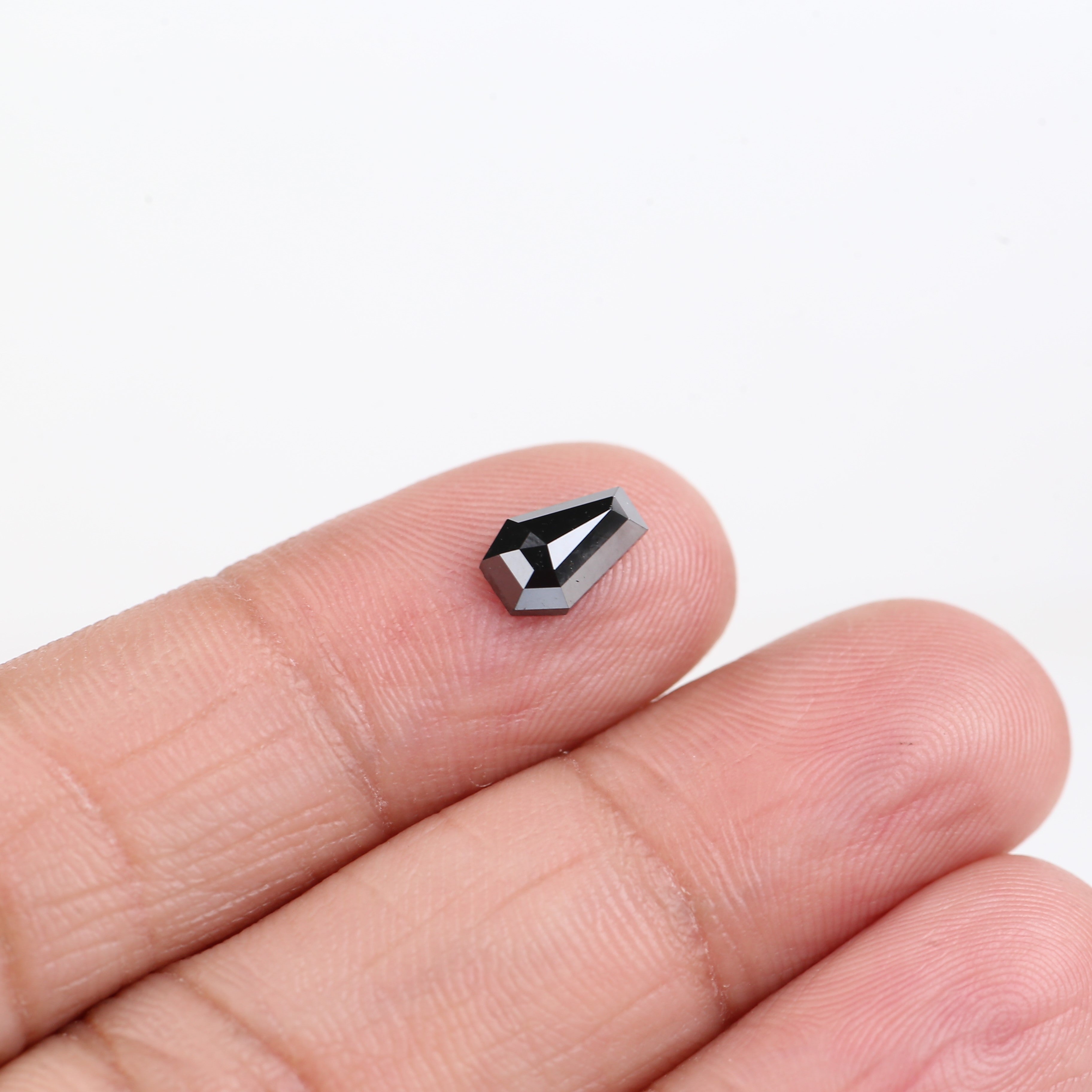 0.85 Carat Natural Coffin Cut Black Diamond 8 MM