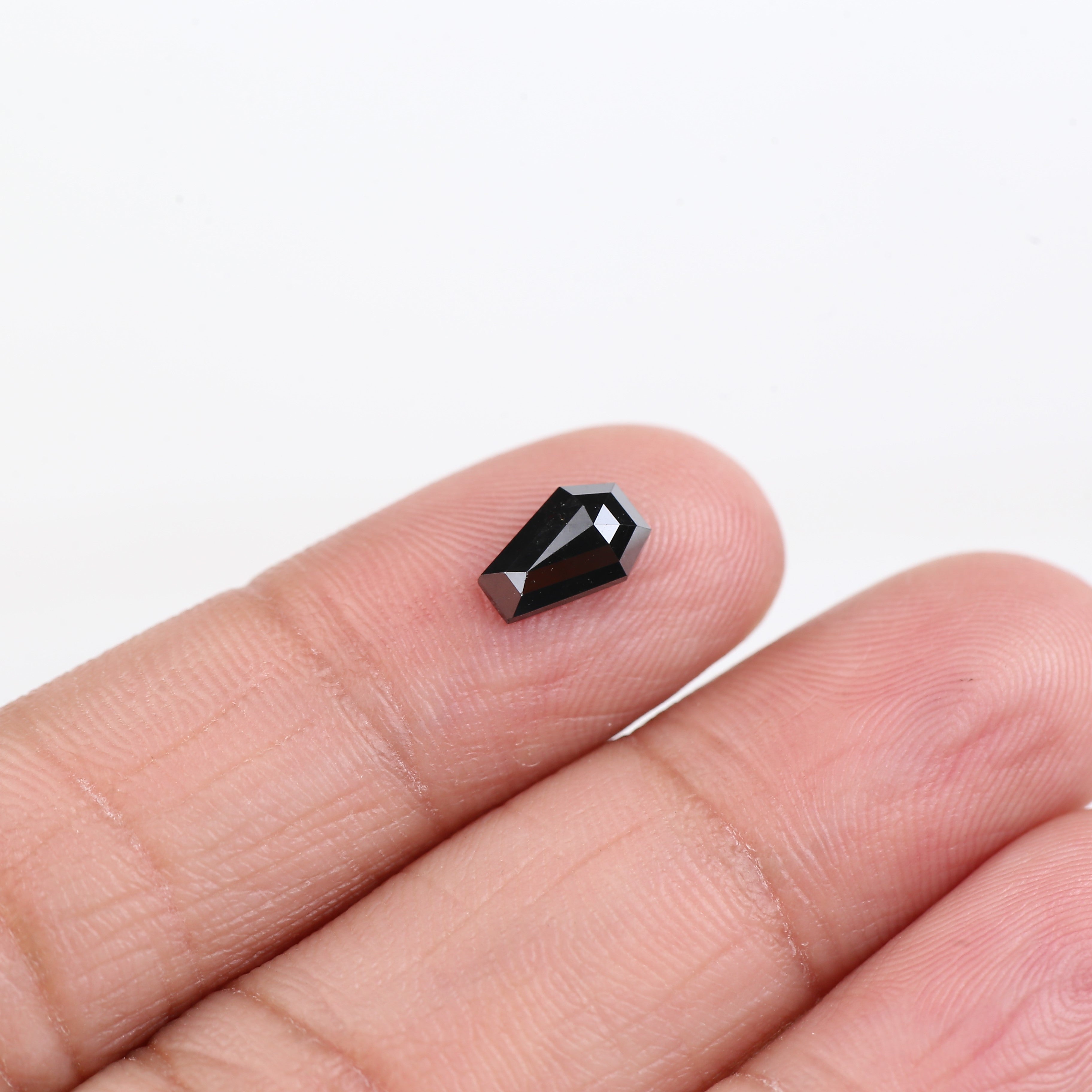 0.85 Carat Natural Coffin Cut Black Diamond 8 MM