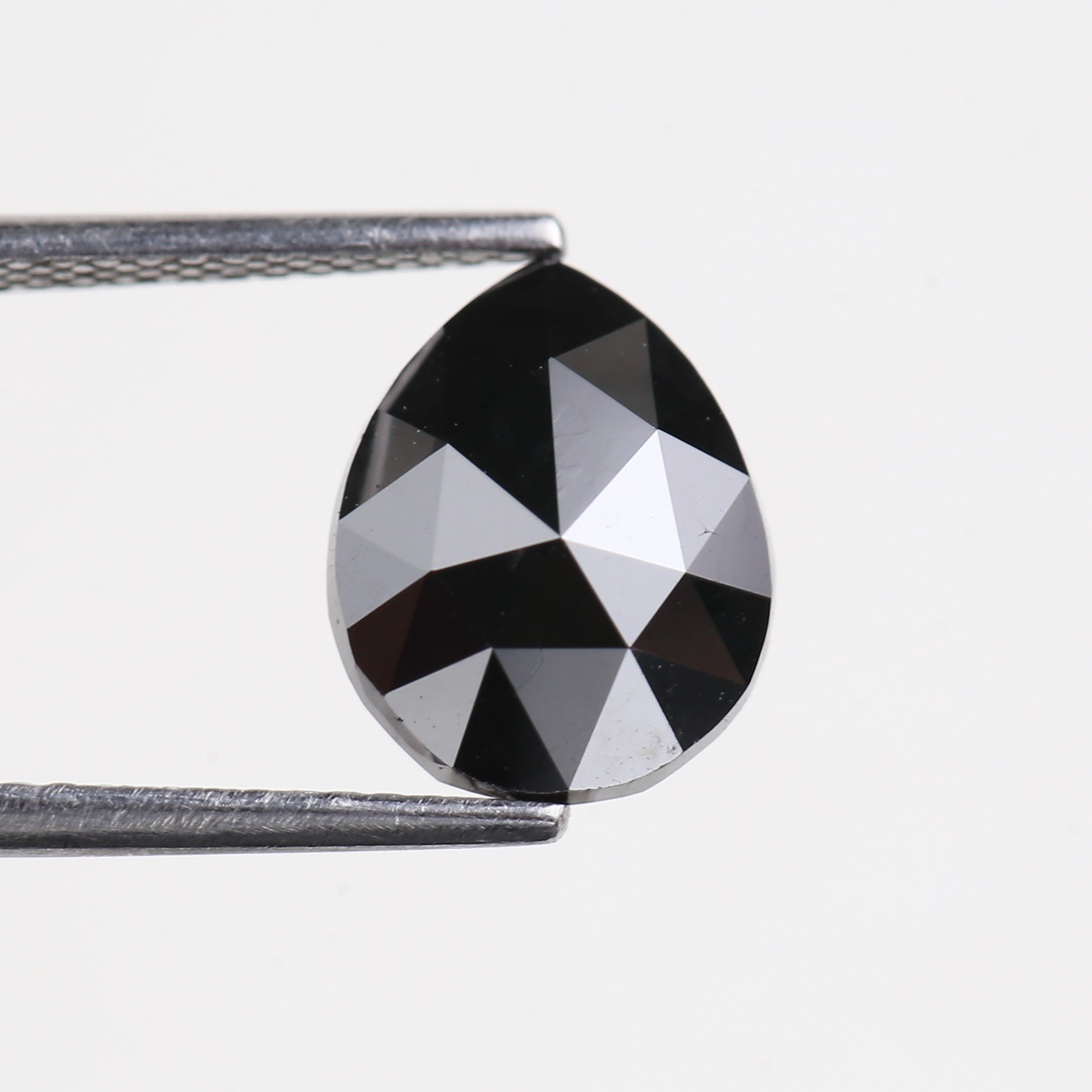 3 Ct Pear Cut Black Diamond Rose Cut 10.50 MM