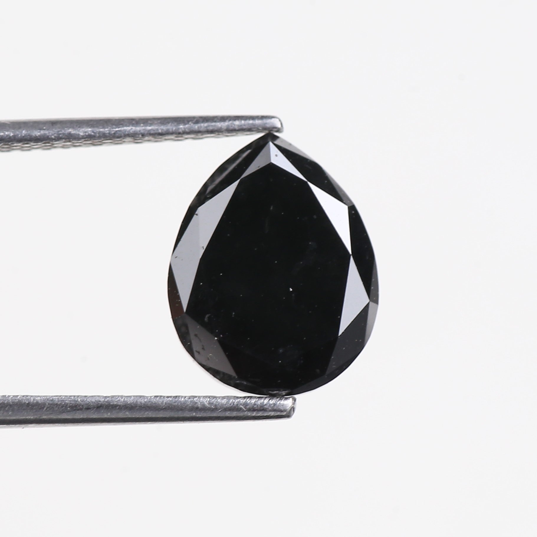 3 Ct Pear Cut Black Diamond Rose Cut 10.50 MM