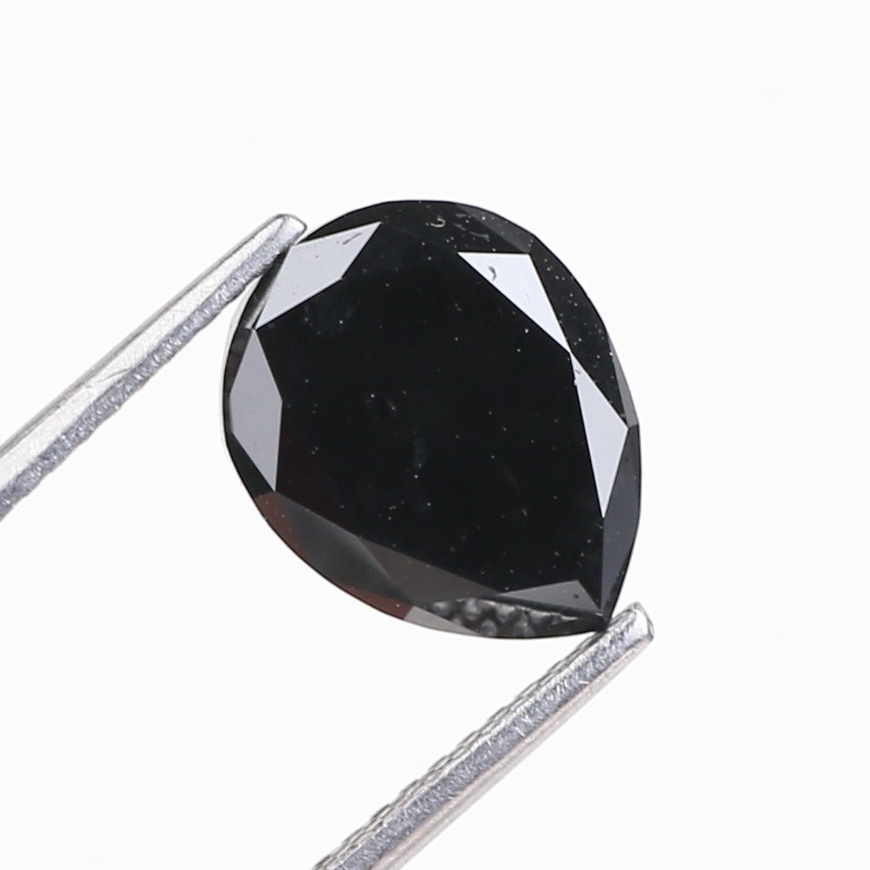 3 Ct Pear Cut Black Diamond Rose Cut 10.50 MM
