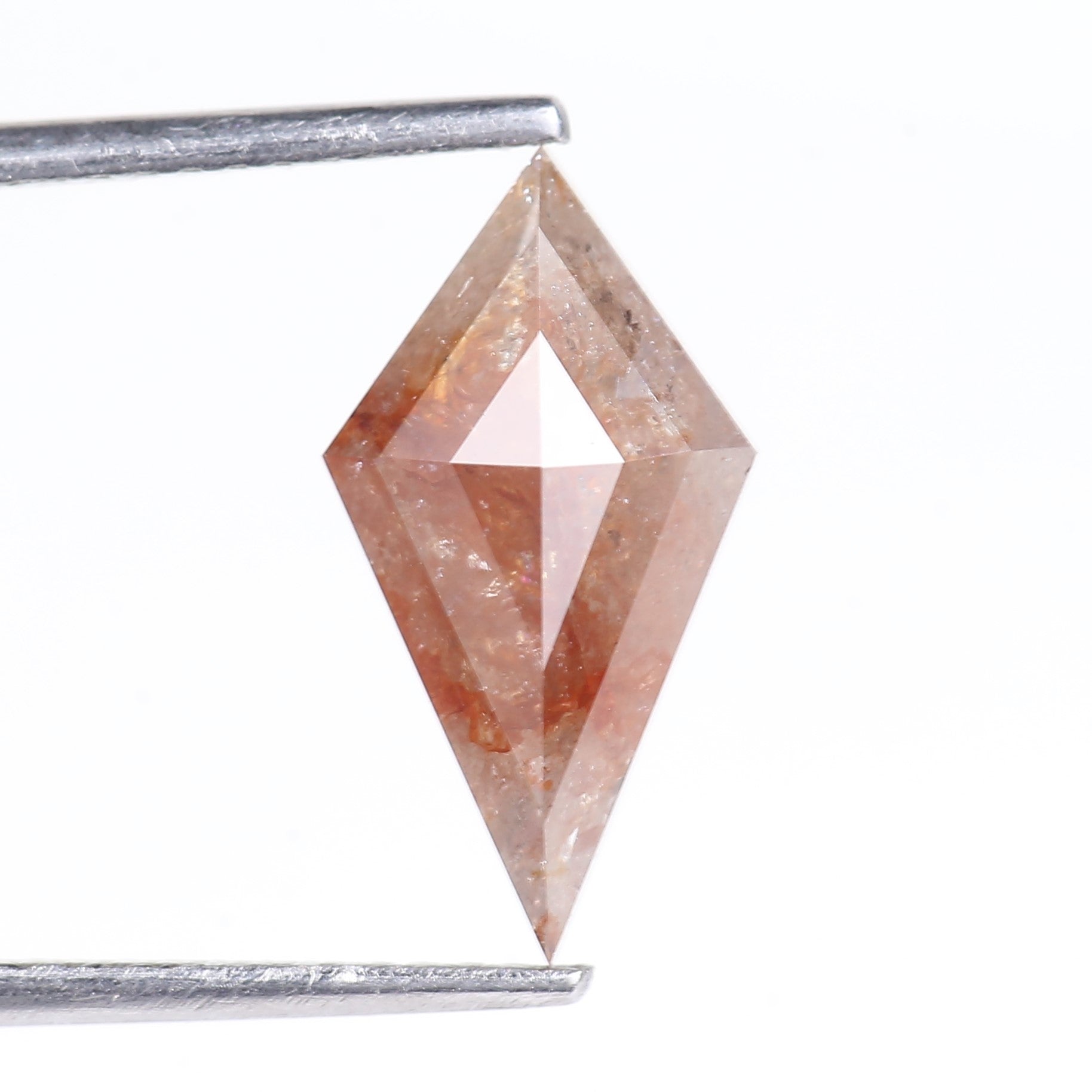 2.31 Carat Natural Salt And Pepper Kite Cut Orange Red Diamond 14.33 MM