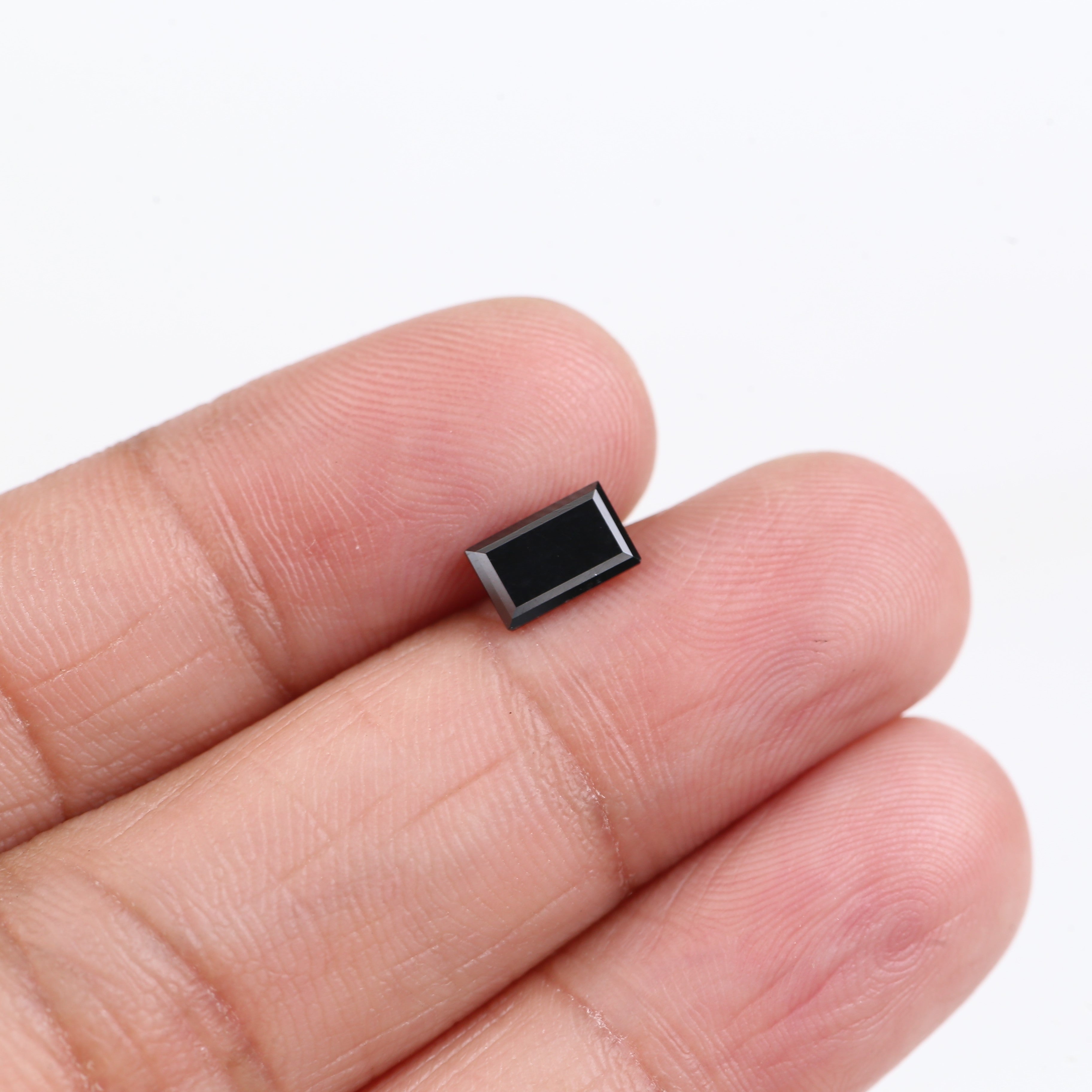 0.92 Carat Baguette Cut Black Loose Diamond 7.20 MM