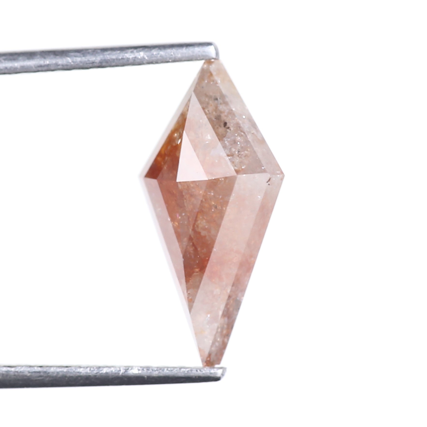 2.31 Carat Natural Salt And Pepper Kite Cut Orange Red Diamond 14.33 MM