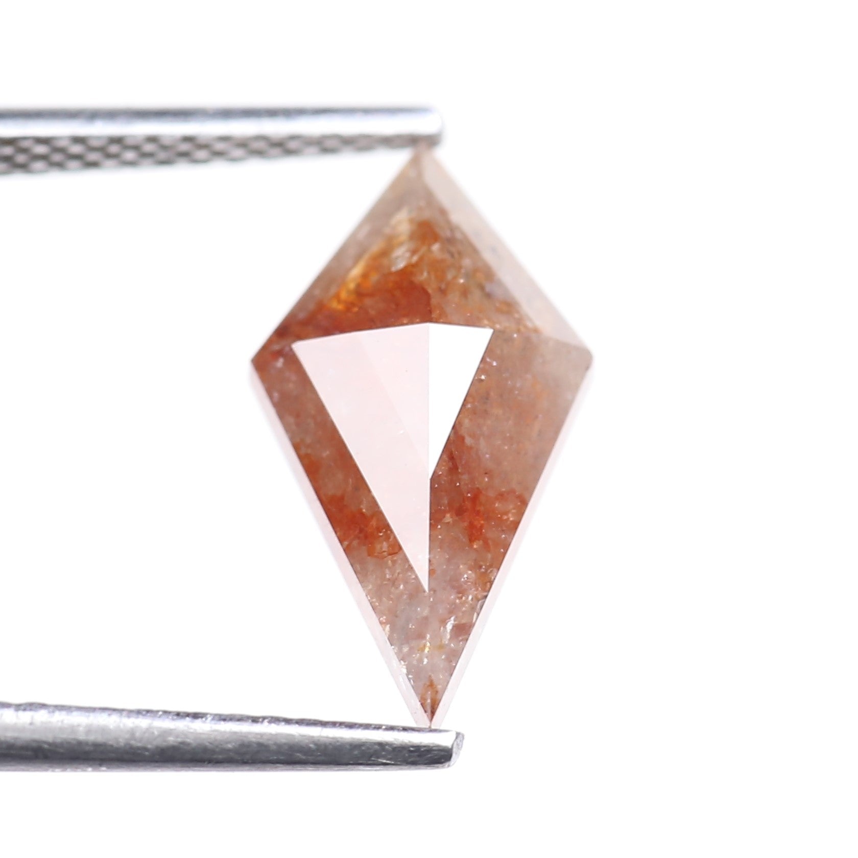 2.31 Carat Natural Salt And Pepper Kite Cut Orange Red Diamond 14.33 MM