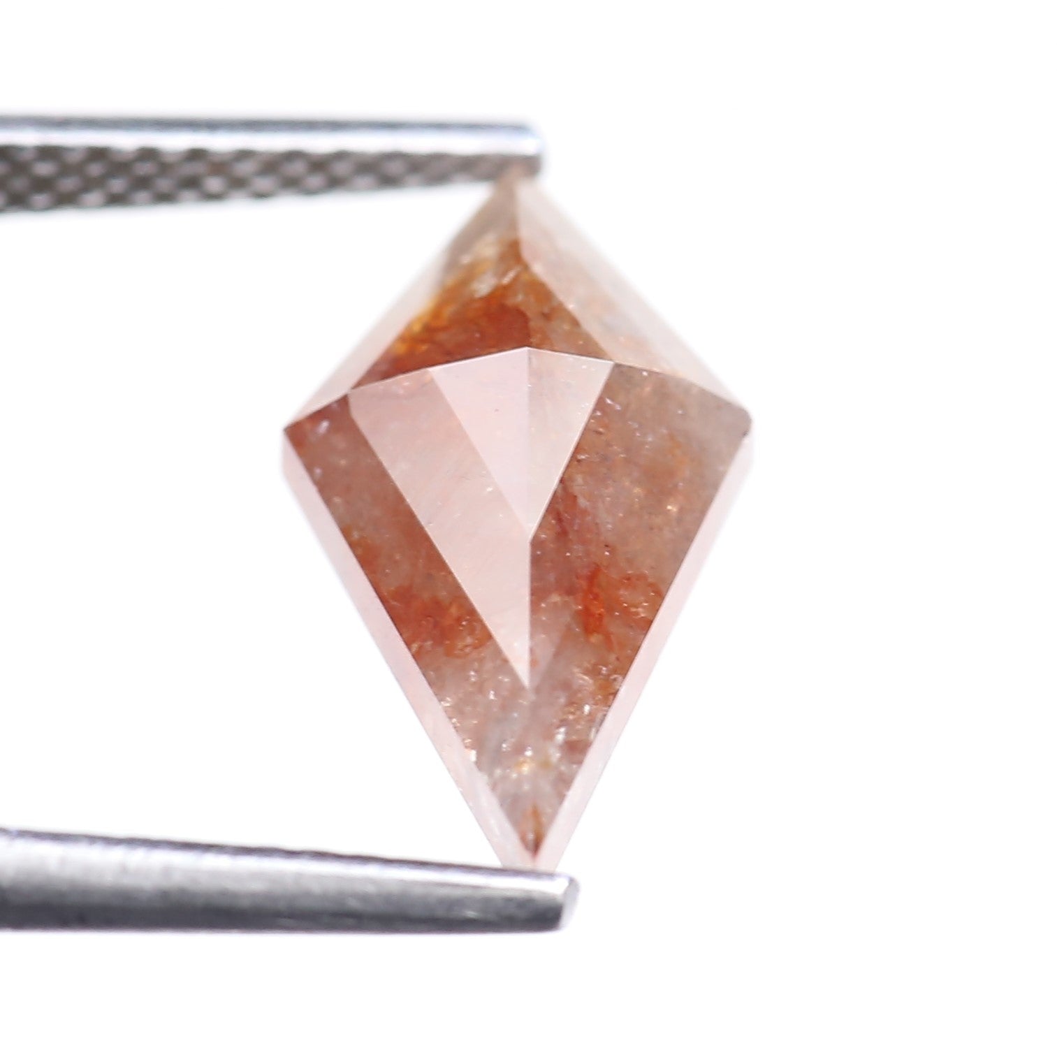 2.31 Carat Natural Salt And Pepper Kite Cut Orange Red Diamond 14.33 MM