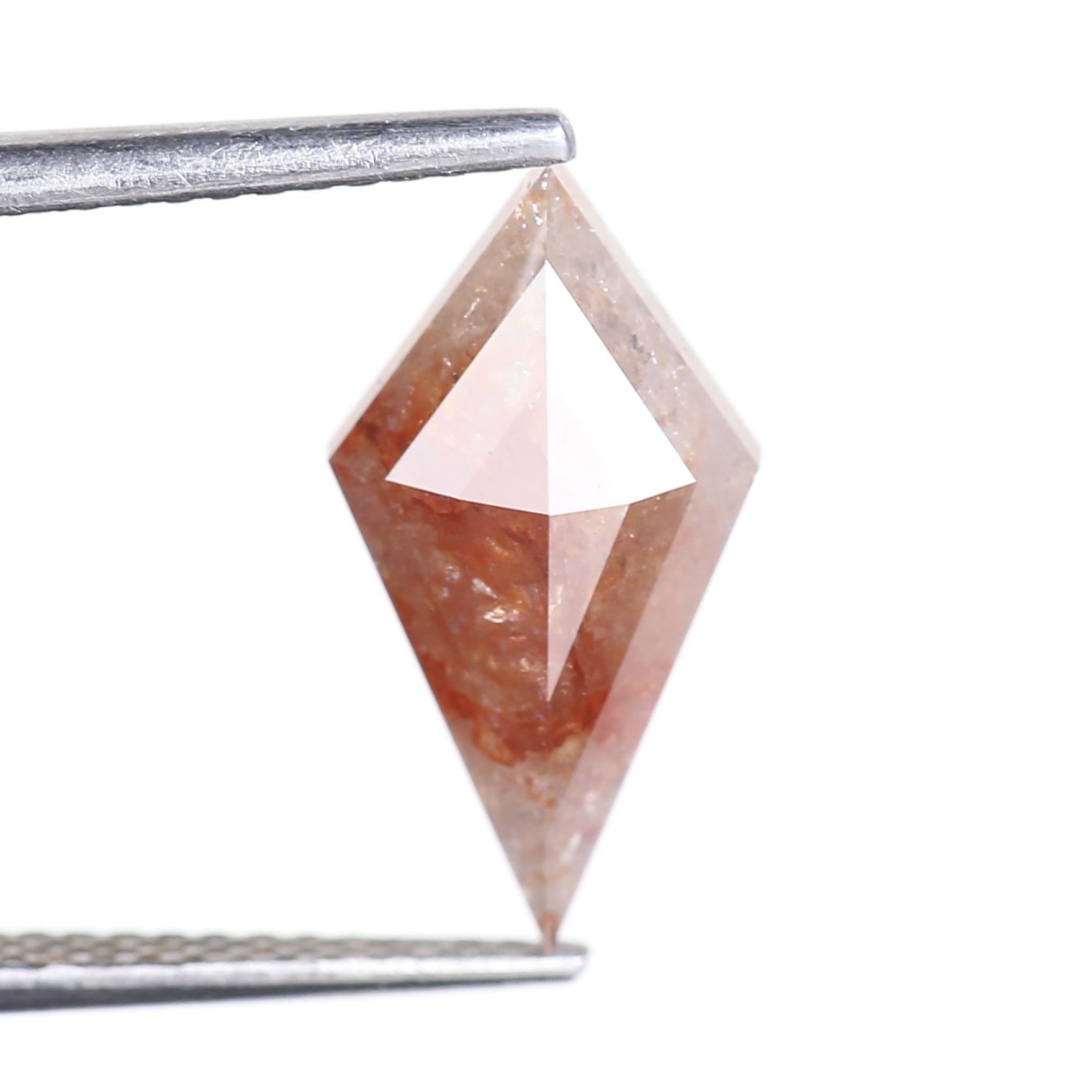 2.31 Carat Natural Salt And Pepper Kite Cut Orange Red Diamond 14.33 MM