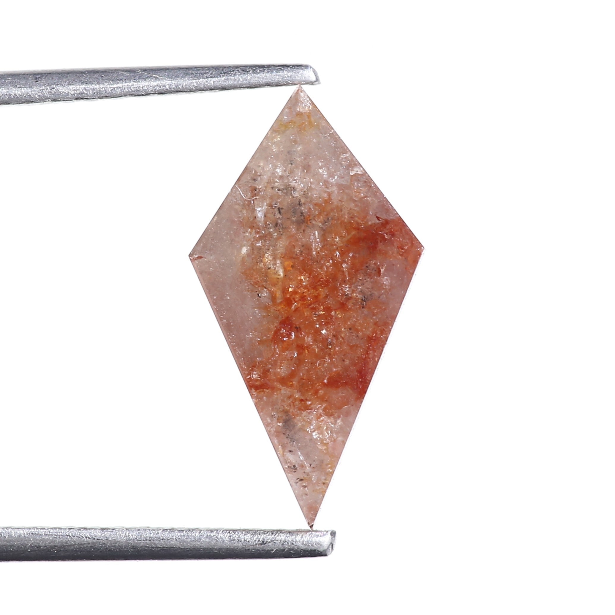 2.31 Carat Natural Salt And Pepper Kite Cut Orange Red Diamond 14.33 MM
