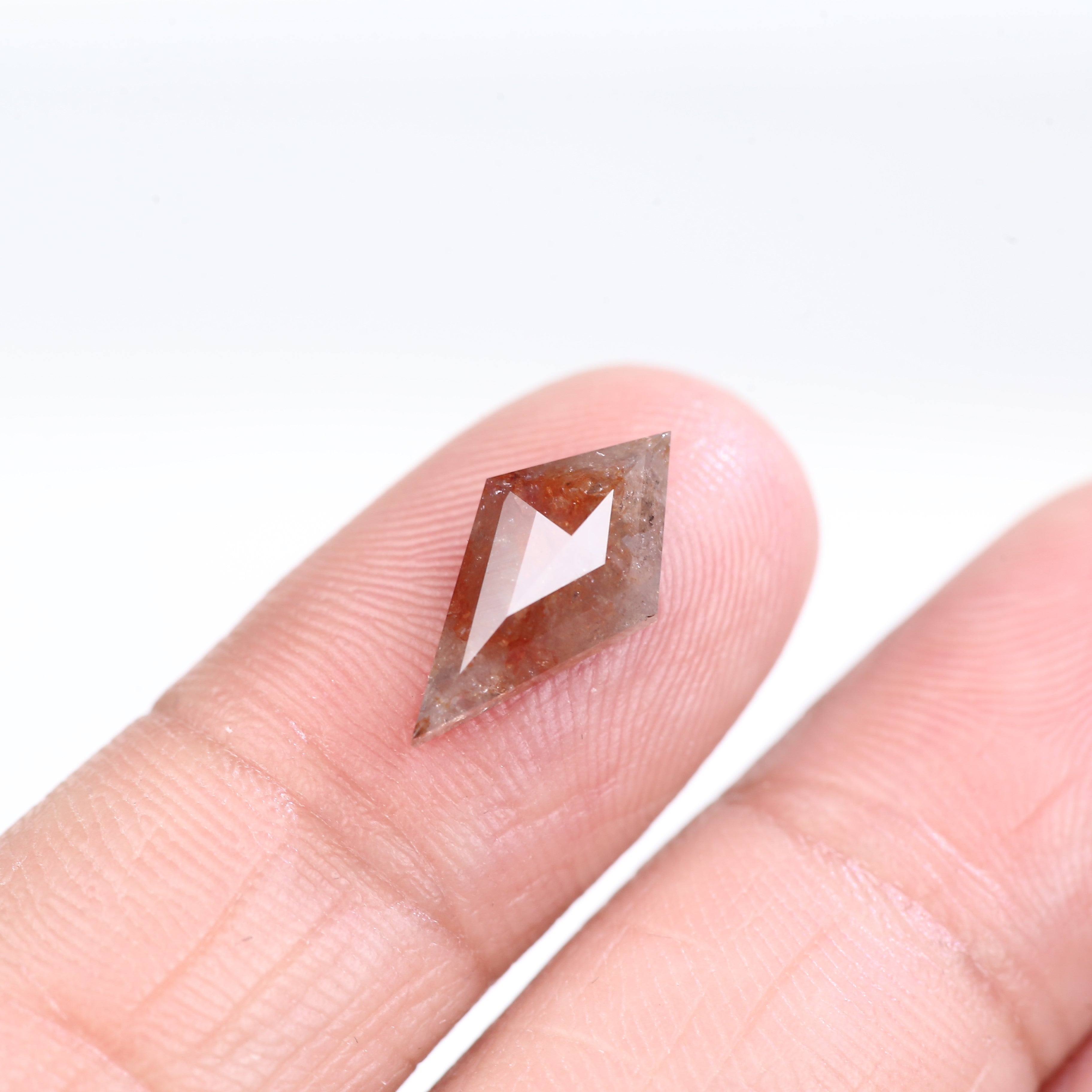 2.31 Carat Natural Salt And Pepper Kite Cut Orange Red Diamond 14.33 MM