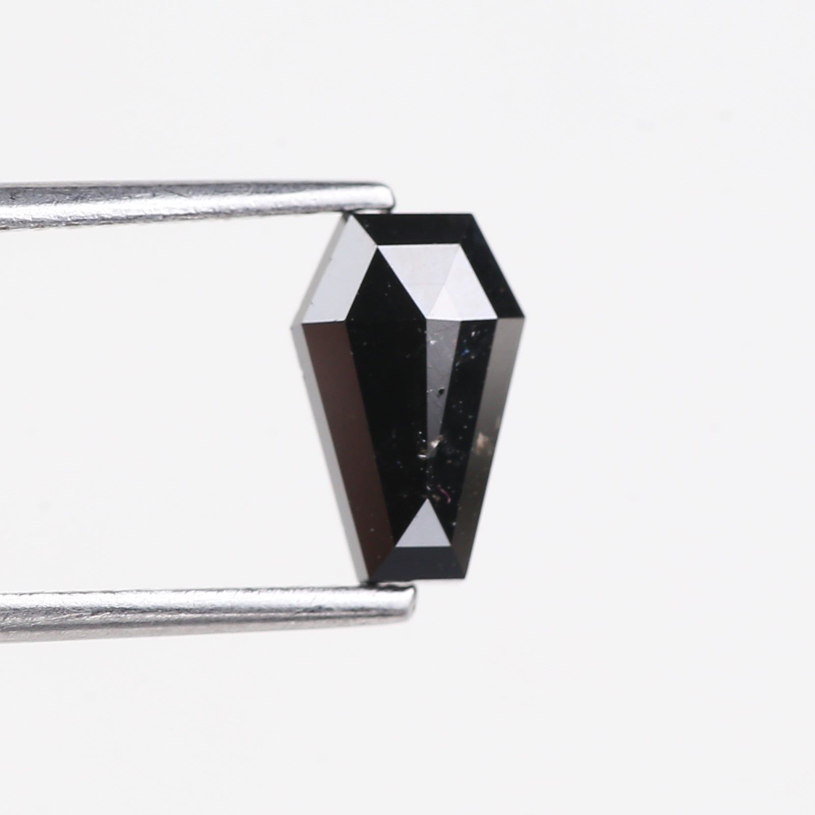 0.98 Carat Natural Coffin Cut Black Diamond 8.5 MM