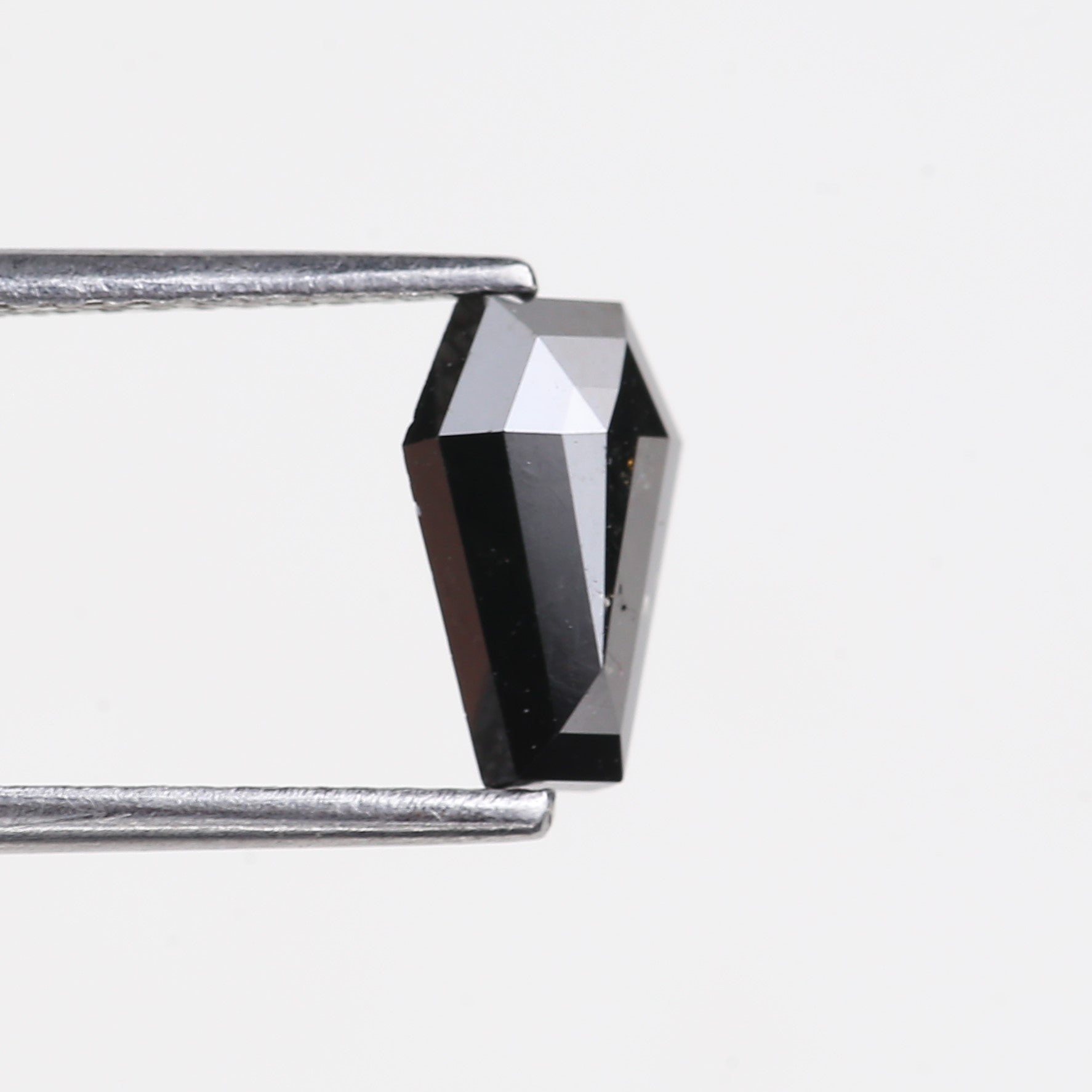 0.98 Carat Natural Coffin Cut Black Diamond 8.5 MM
