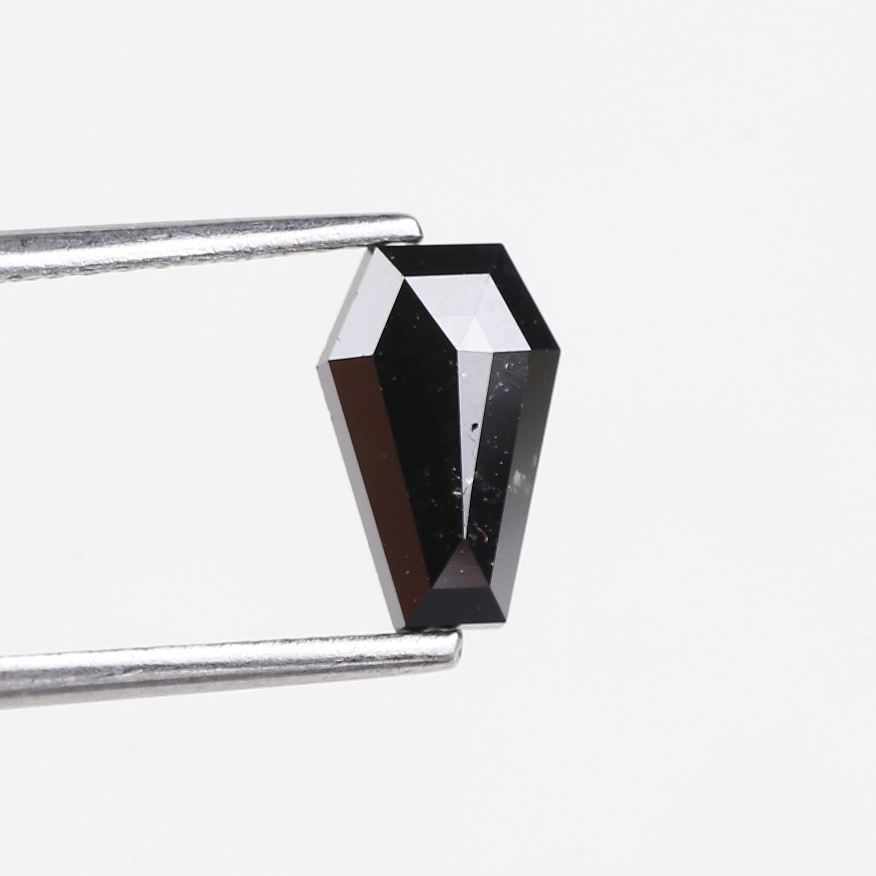 0.98 Carat Natural Coffin Cut Black Diamond 8.5 MM