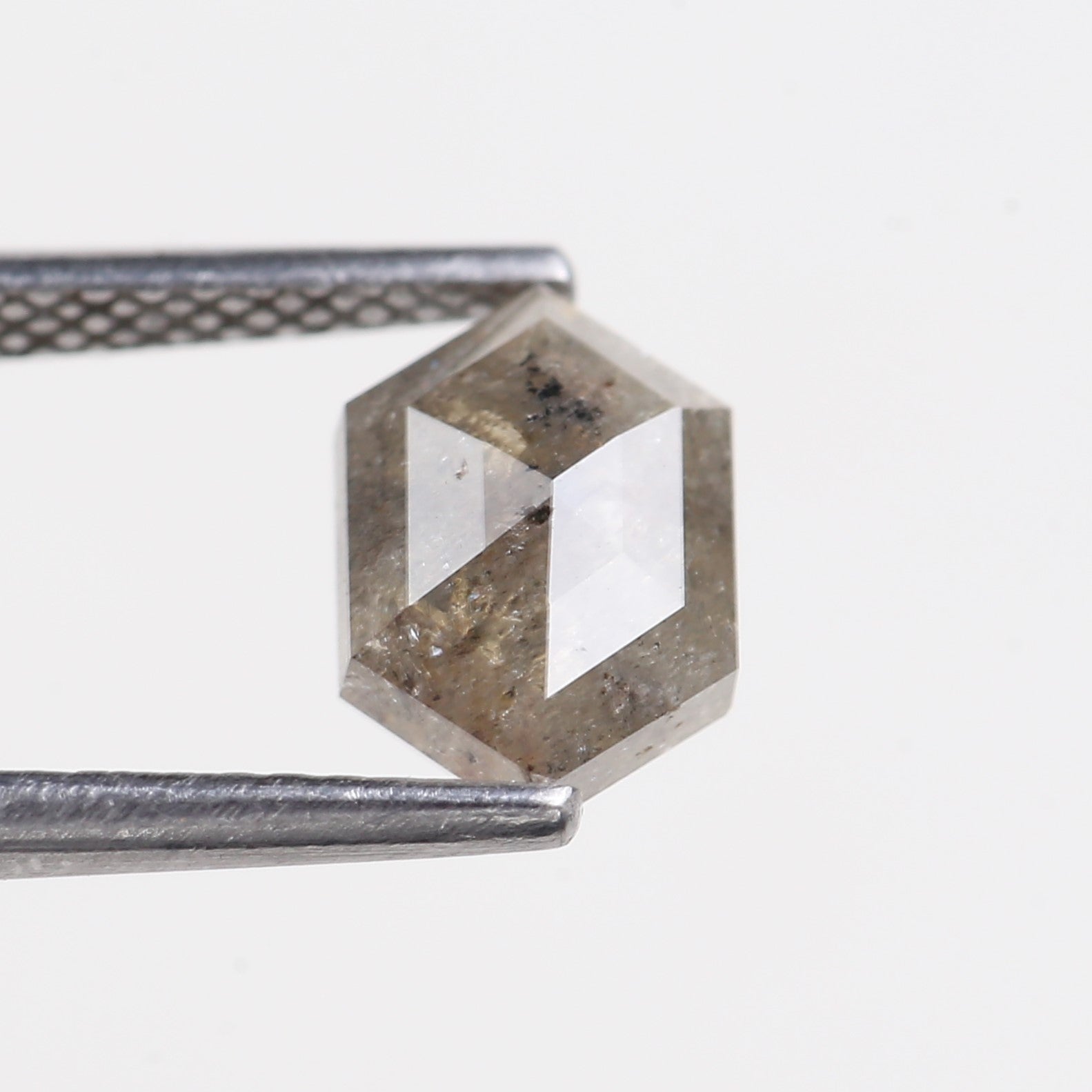 1.28 Carat Natural Hexagon Salt and Pepper Diamond 8.37 MM