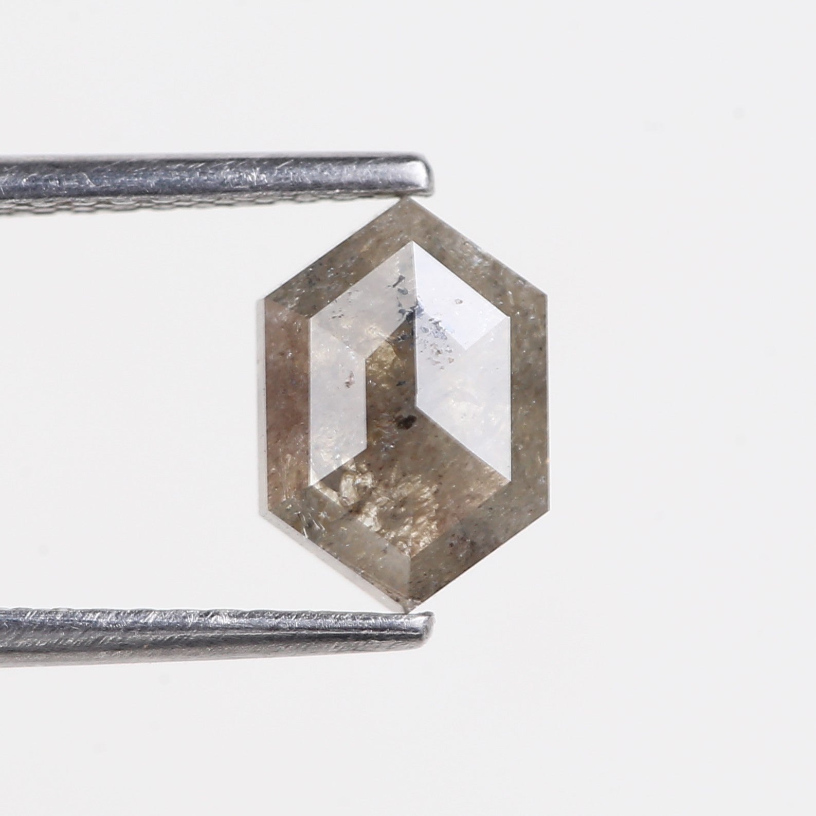1.28 Carat Natural Hexagon Salt and Pepper Diamond 8.37 MM