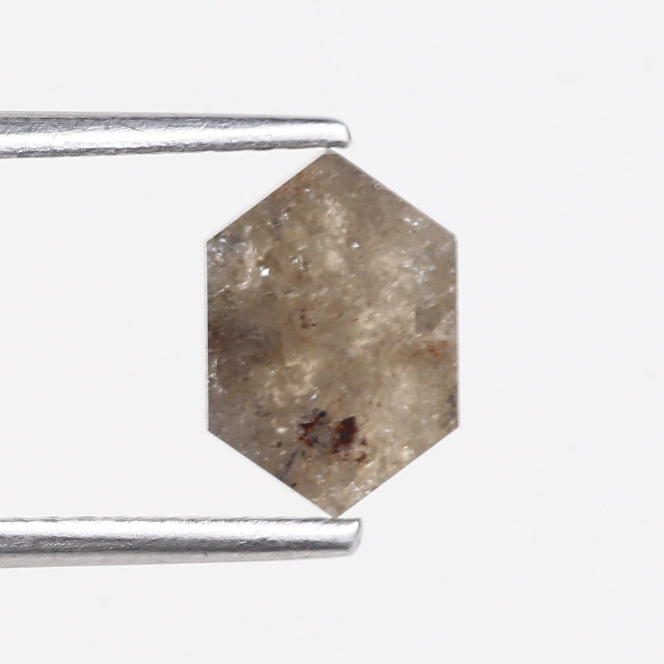 1.28 Carat Natural Hexagon Salt and Pepper Diamond 8.37 MM