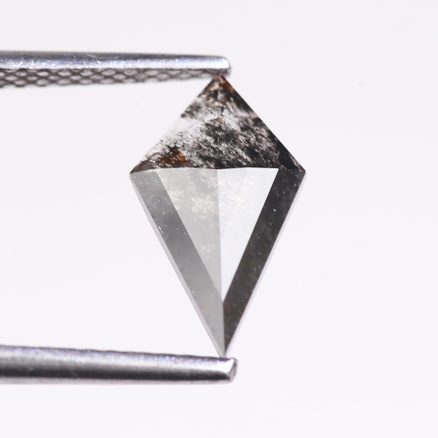 0.97 Carat Natural Salt And Pepper Kite Cut Grey Black Diamond 11.21 MM