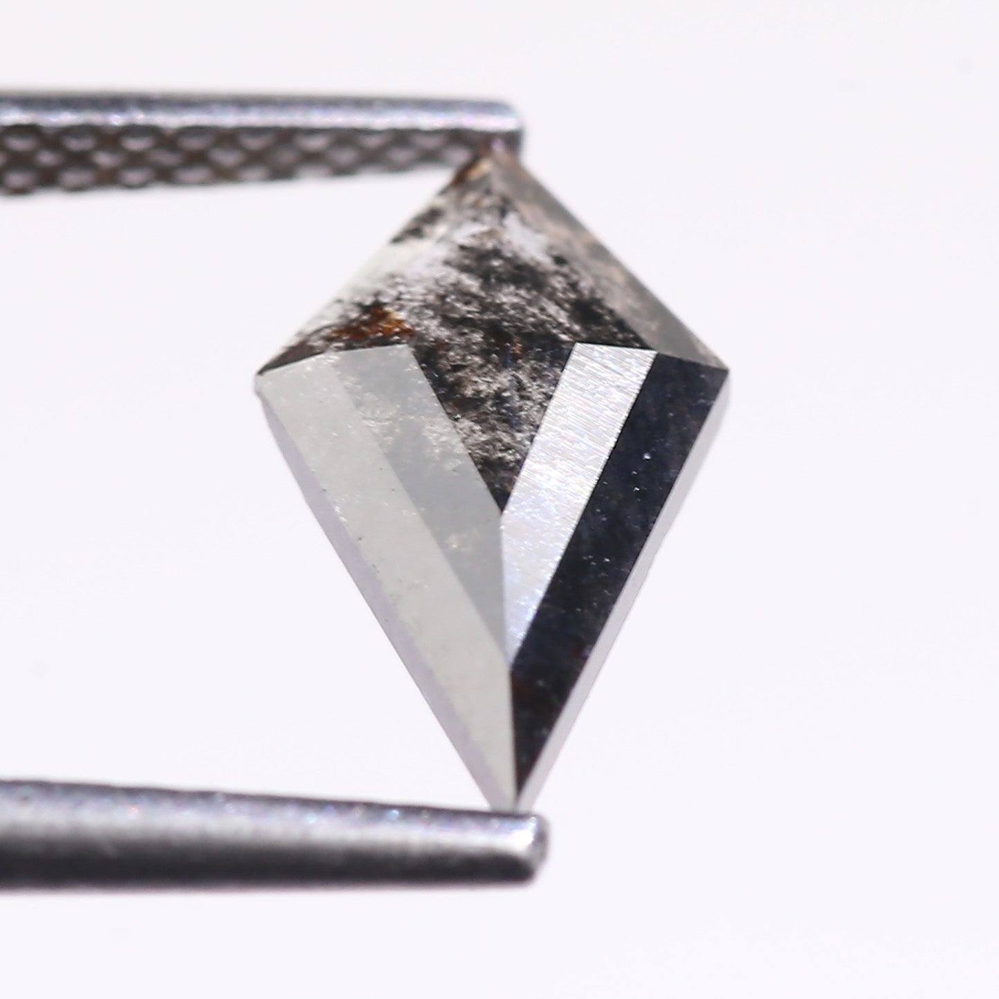 0.97 Carat Natural Salt And Pepper Kite Cut Grey Black Diamond 11.21 MM