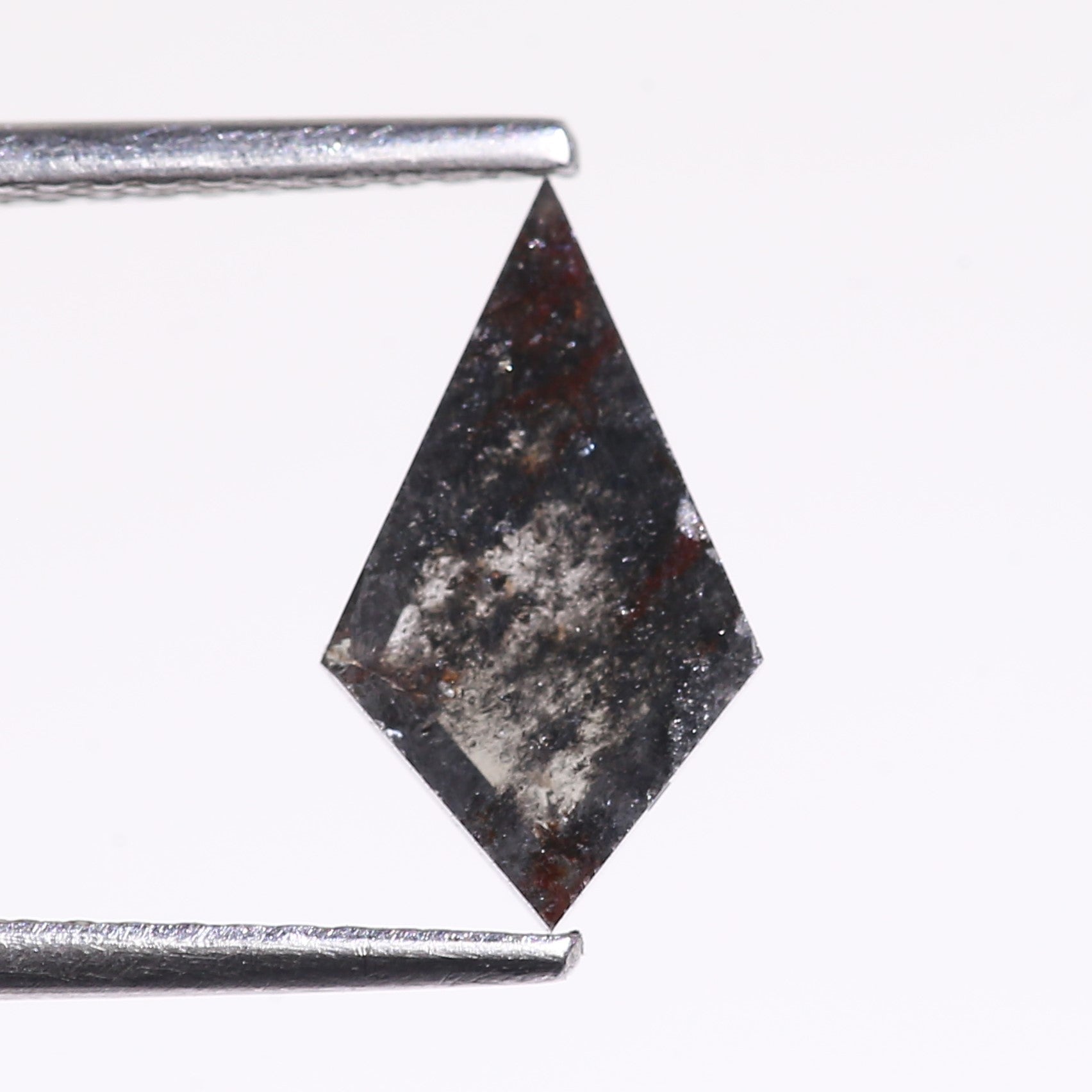 0.97 Carat Natural Salt And Pepper Kite Cut Grey Black Diamond 11.21 MM