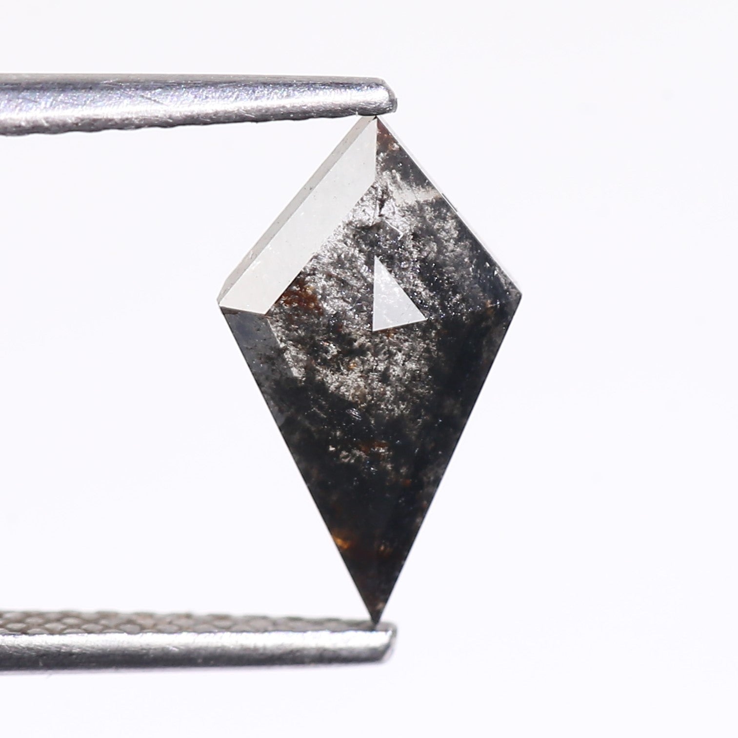 0.97 Carat Natural Salt And Pepper Kite Cut Grey Black Diamond 11.21 MM