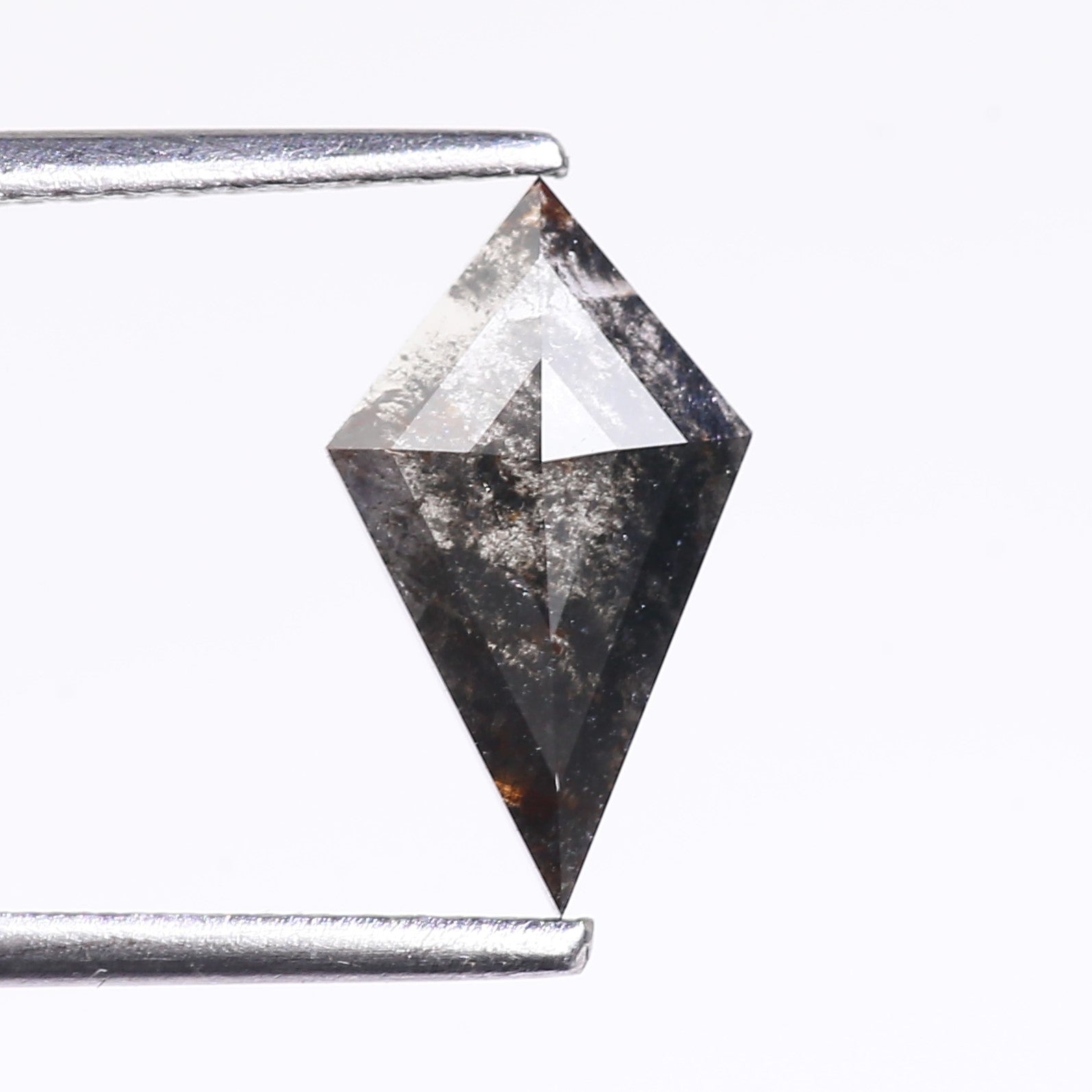 0.97 Carat Natural Salt And Pepper Kite Cut Grey Black Diamond 11.21 MM